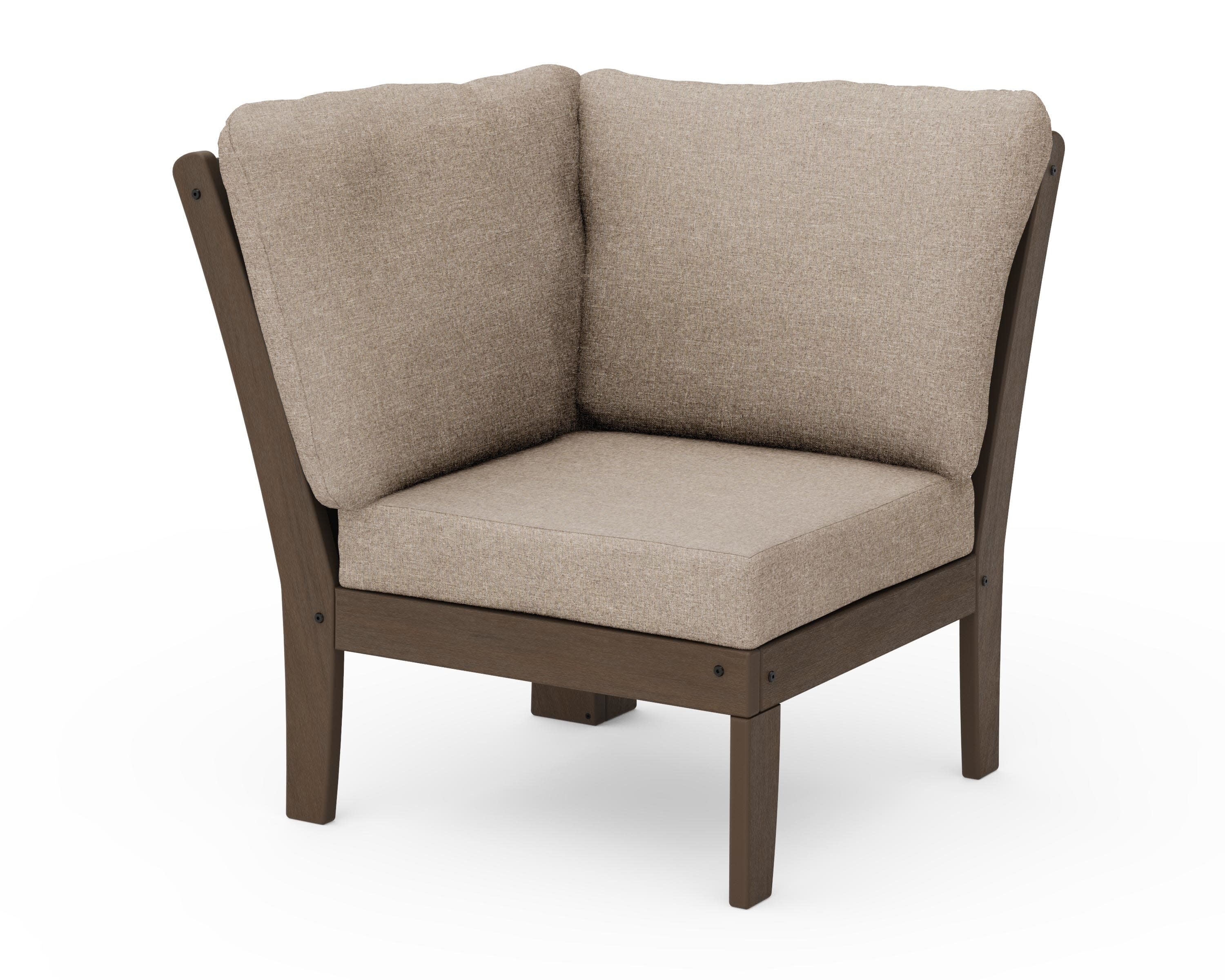 Braxton Modular Corner Chair in Kona / Spiced Burlap