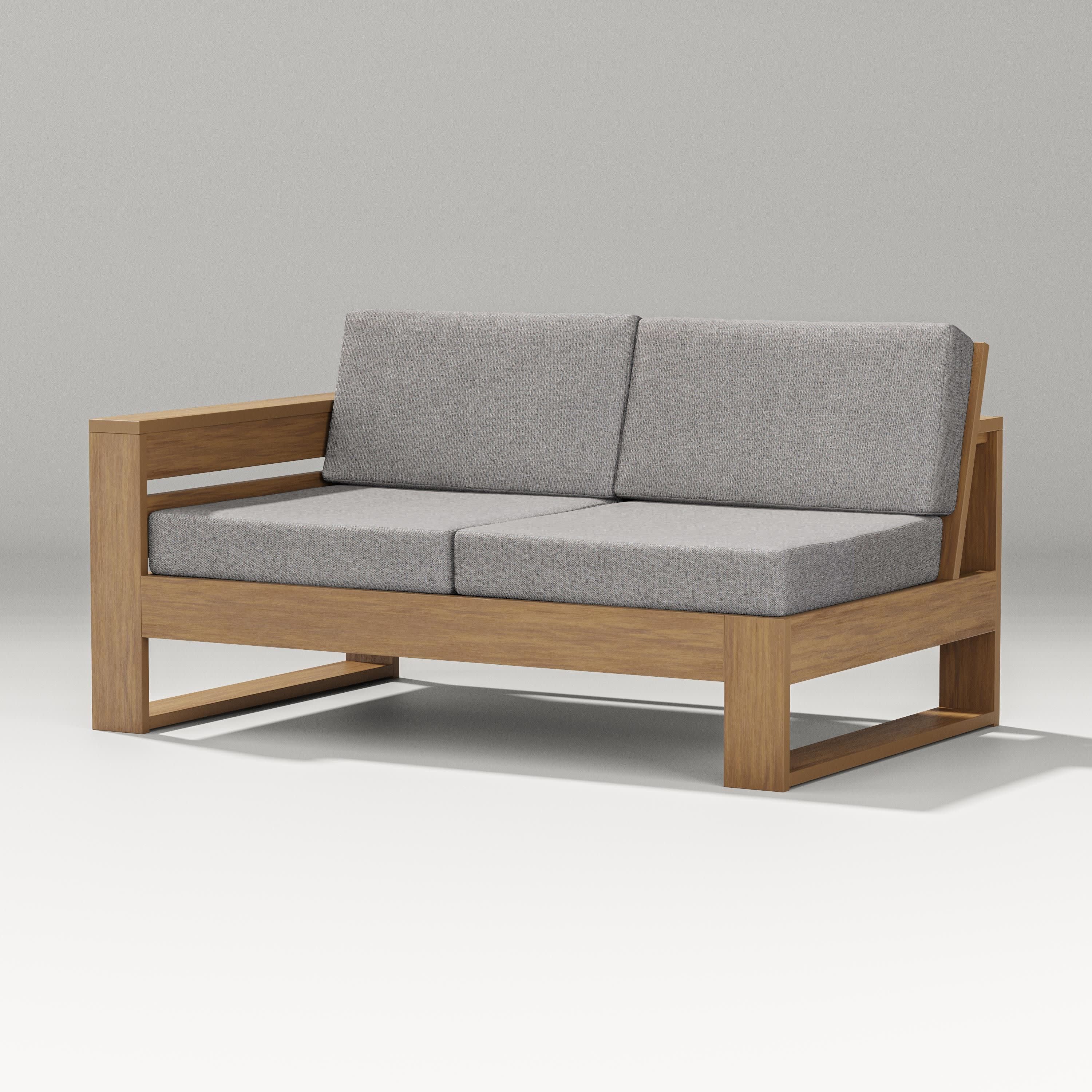 Latitude Modular Left Arm Loveseat in Natural / Grey Mist