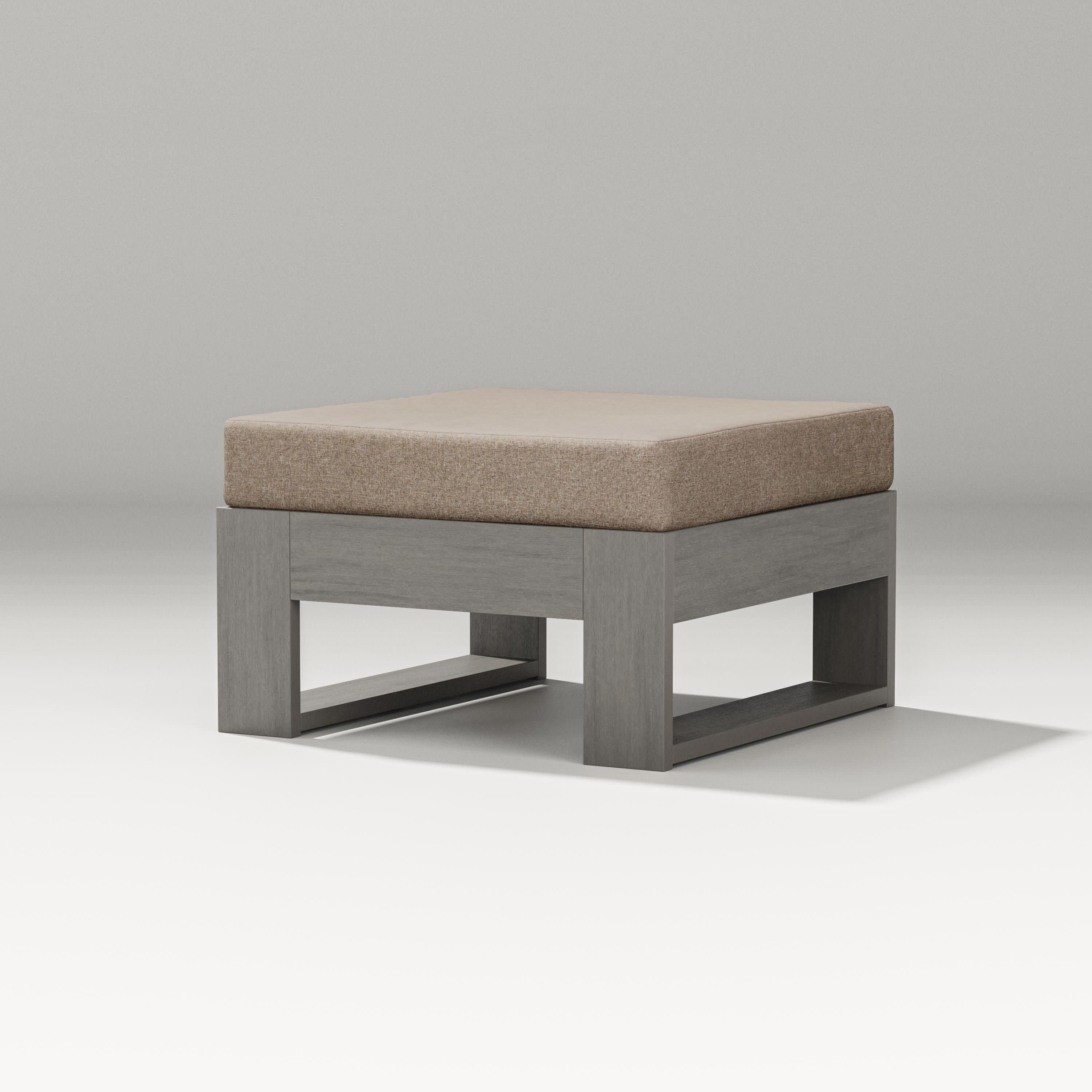 Latitude Lounge Ottoman in Driftwood / Spiced Burlap