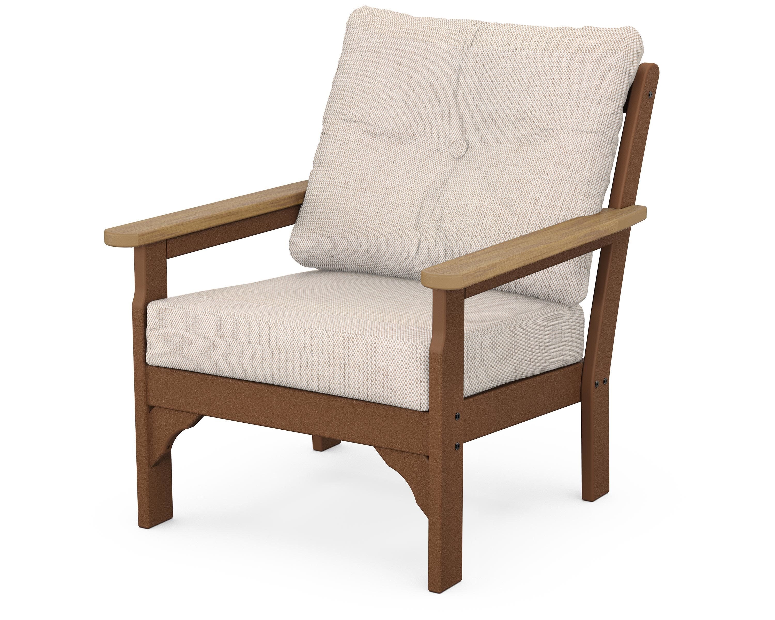 Vineyard Deep Seating Chair in Teak / Natural / Blend Linen