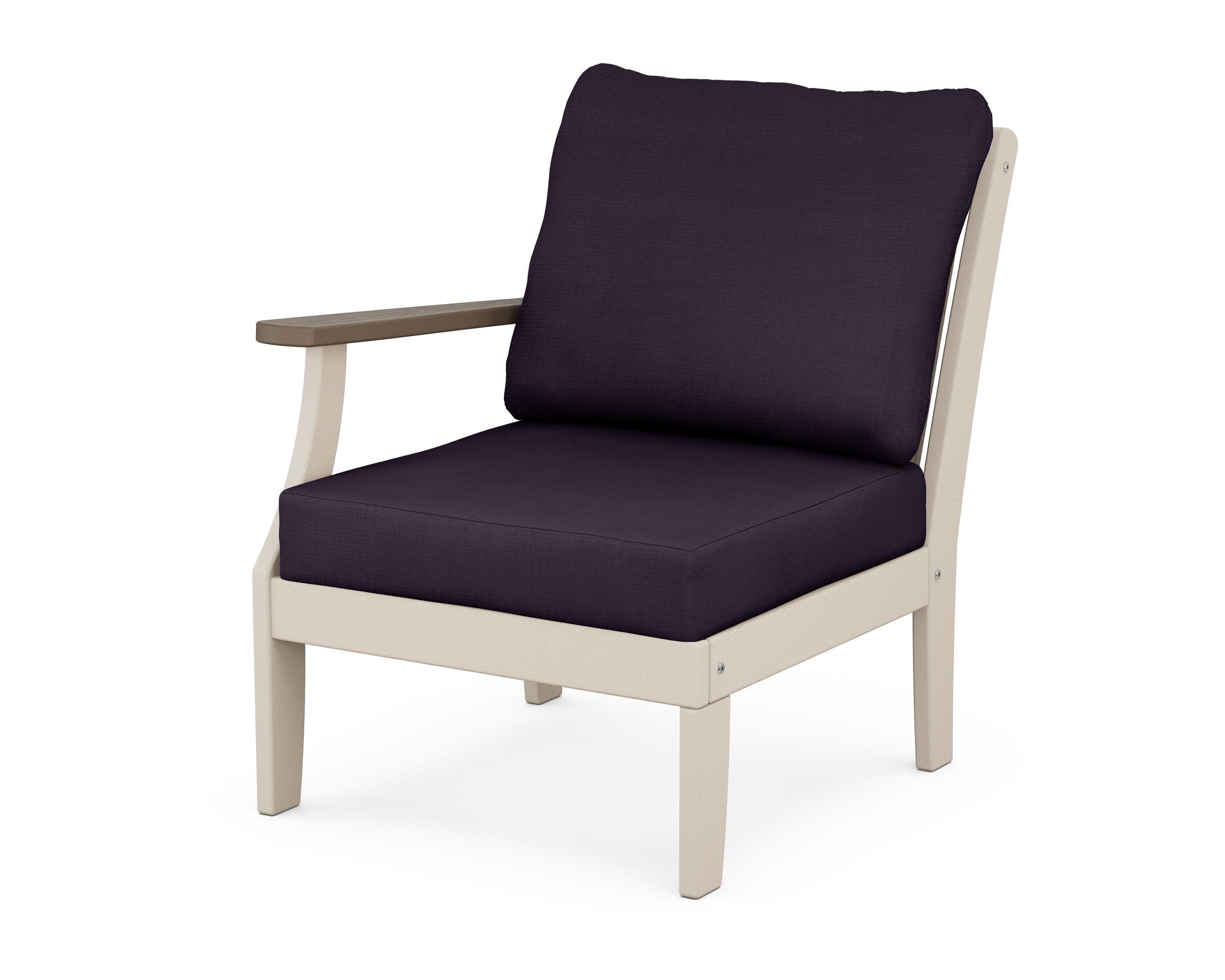 Braxton Modular Left Arm Chair in Sand / Kona / Navy Linen