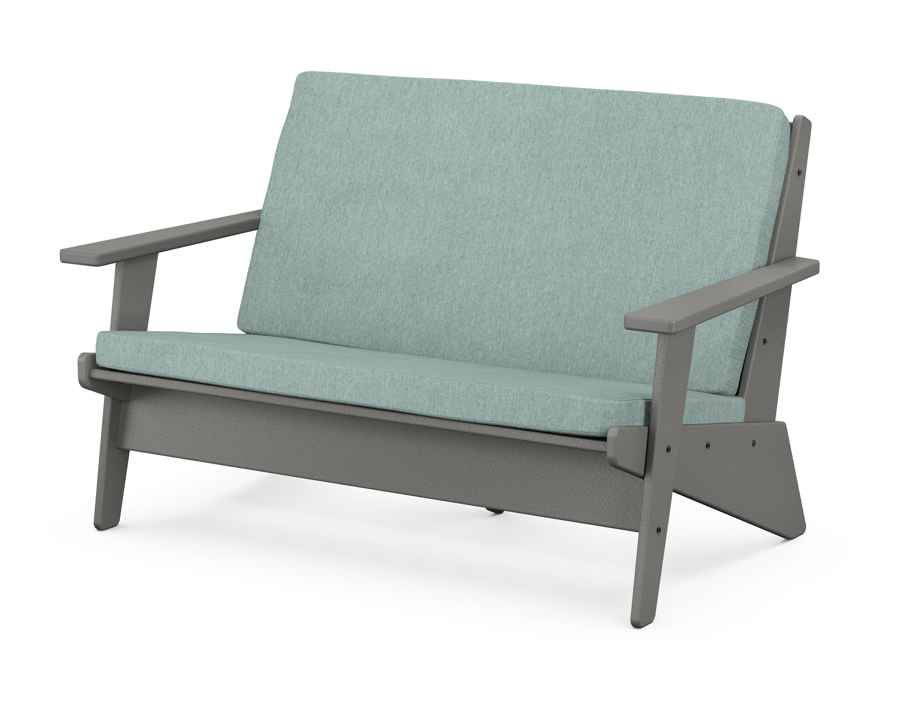 Riviera Modern Lounge Loveseat in Slate Grey / Glacier Spa