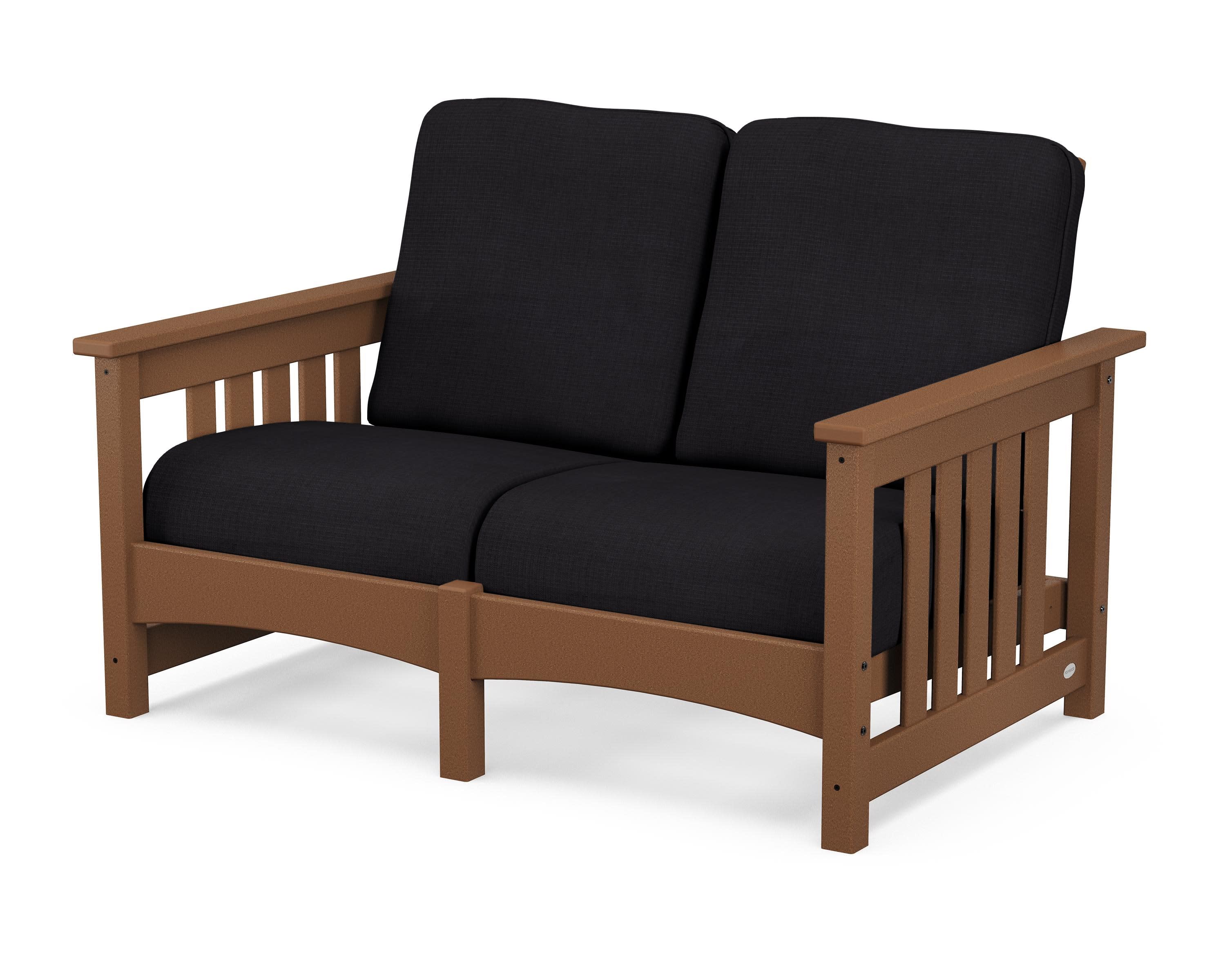 Club Mission Loveseat in Teak / Midnight Linen