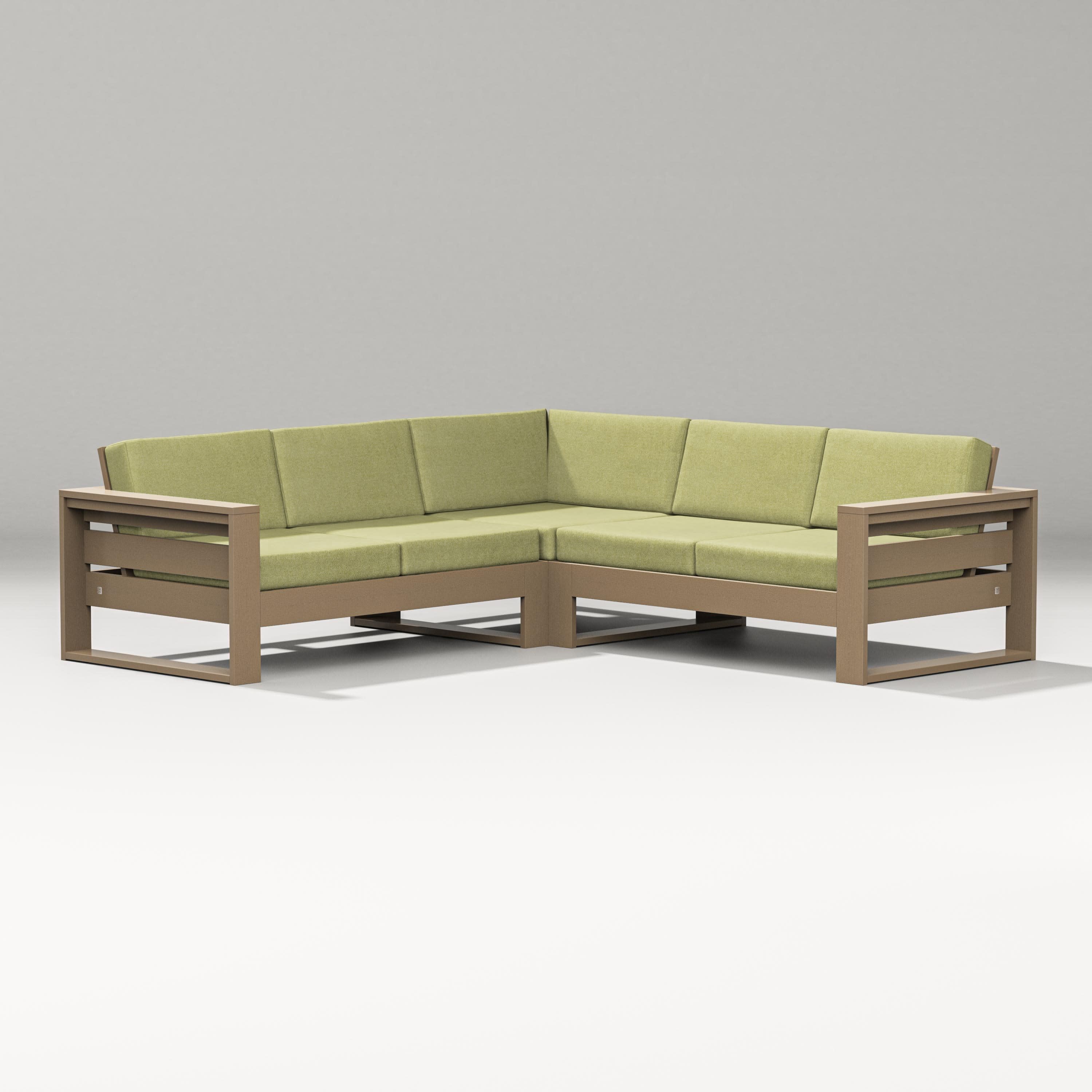 Latitude Corner Sectional in Vintage Sahara / Chartreuse Boucle