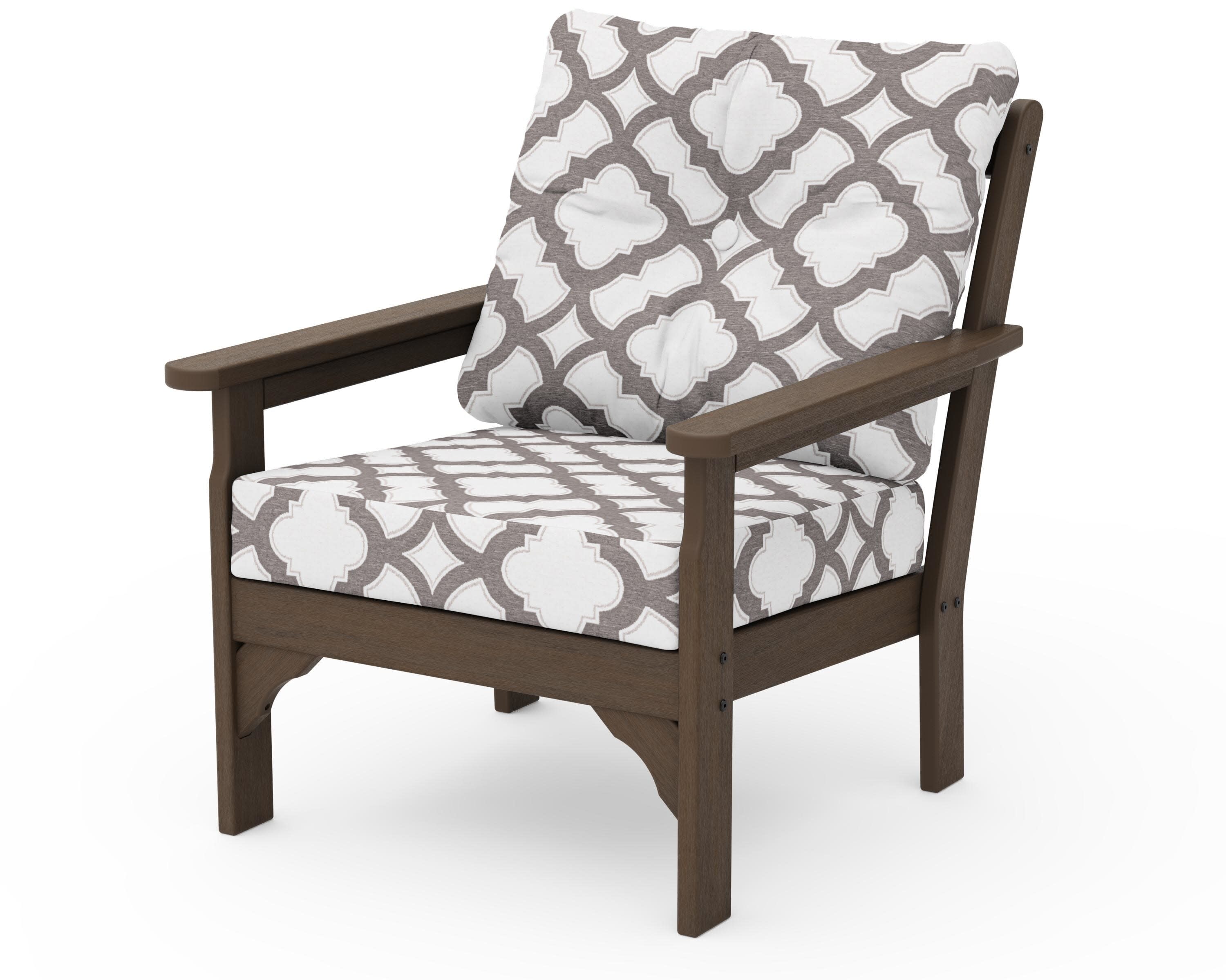 Vineyard Deep Seating Chair in Kona / Trellis Grey Mist