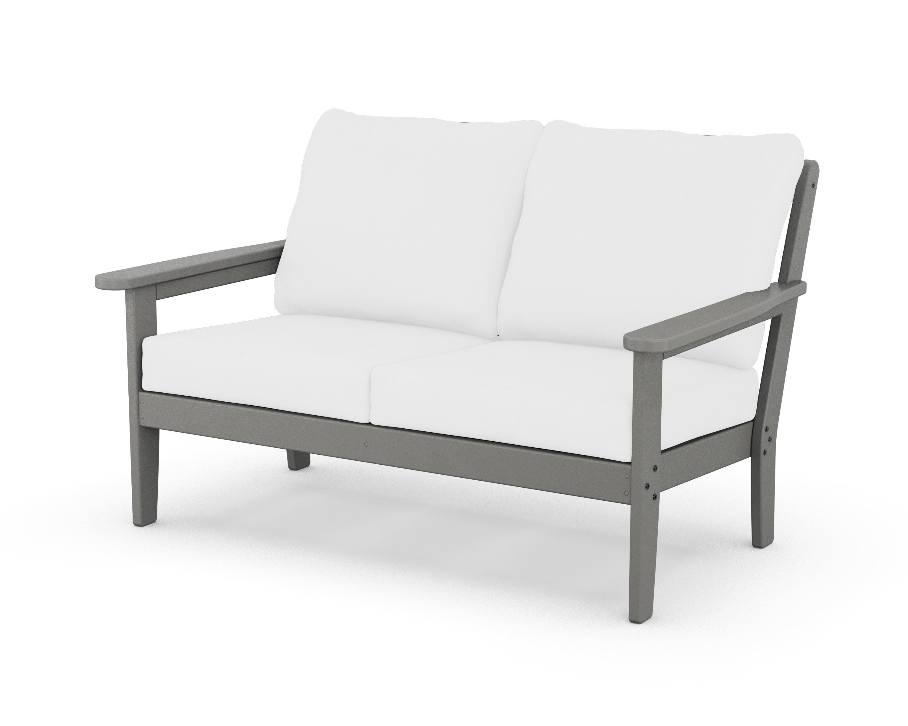 Cottage Deep Seating Loveseat in Slate Grey / Natural