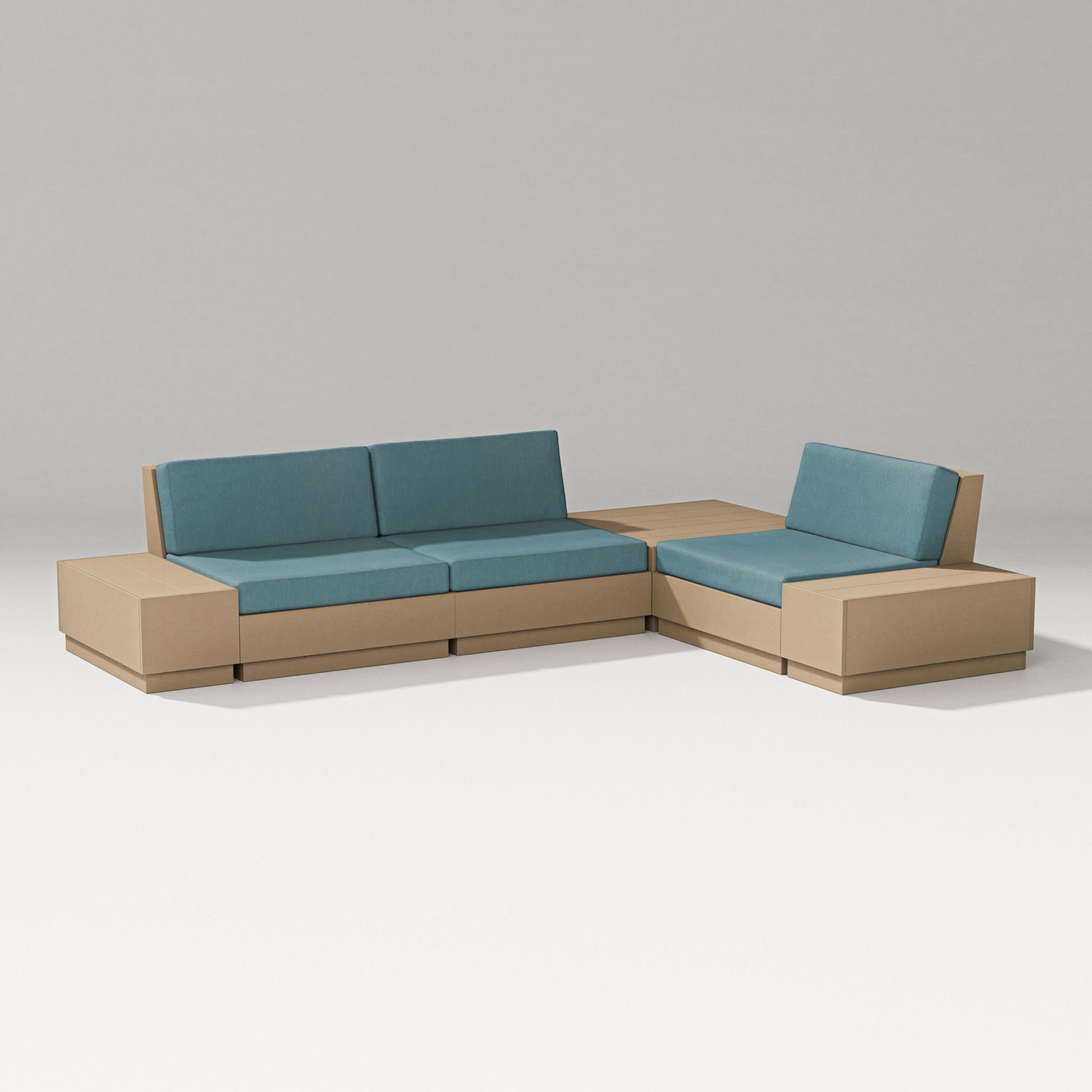 Elevate 6-Piece Corner Sectional in Vintage Sahara / Ocean Teal
