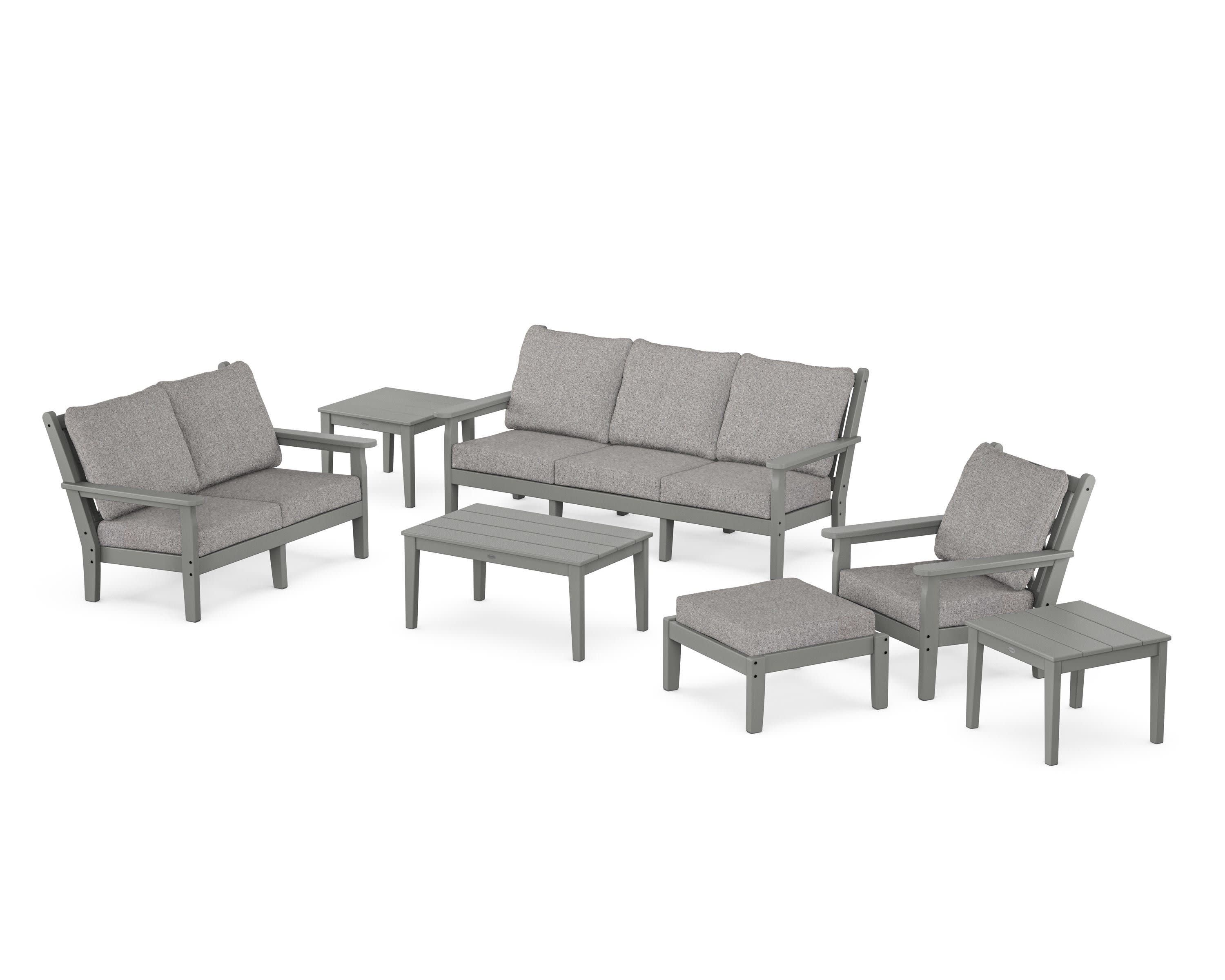 Chippendale 7-Piece Deep Seating Set in Slate Grey / Grey Mist