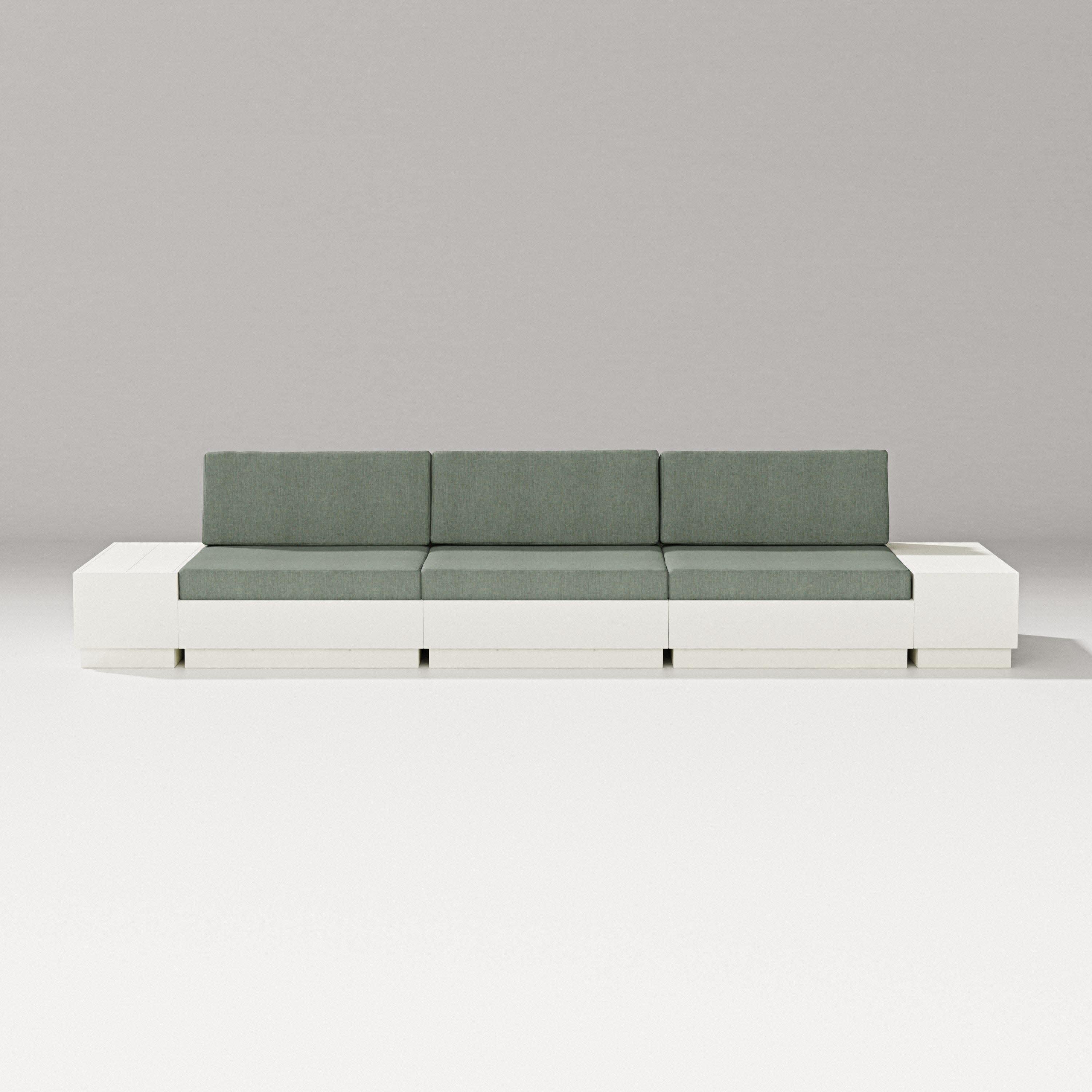Elevate Straight Sectional in Vintage White / Cast Sage