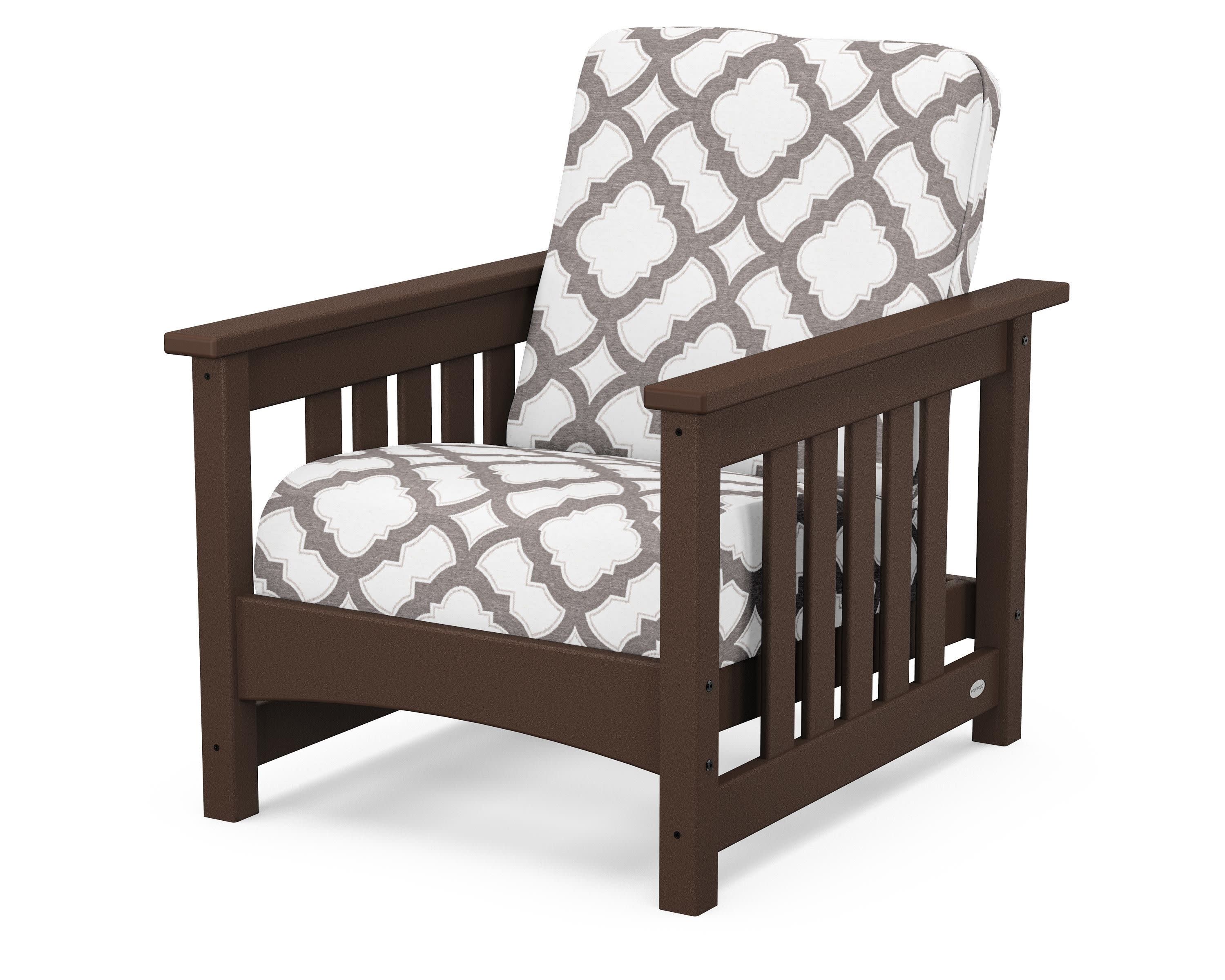Club Mission Chair in Mahogany / Trellis Grey Mist