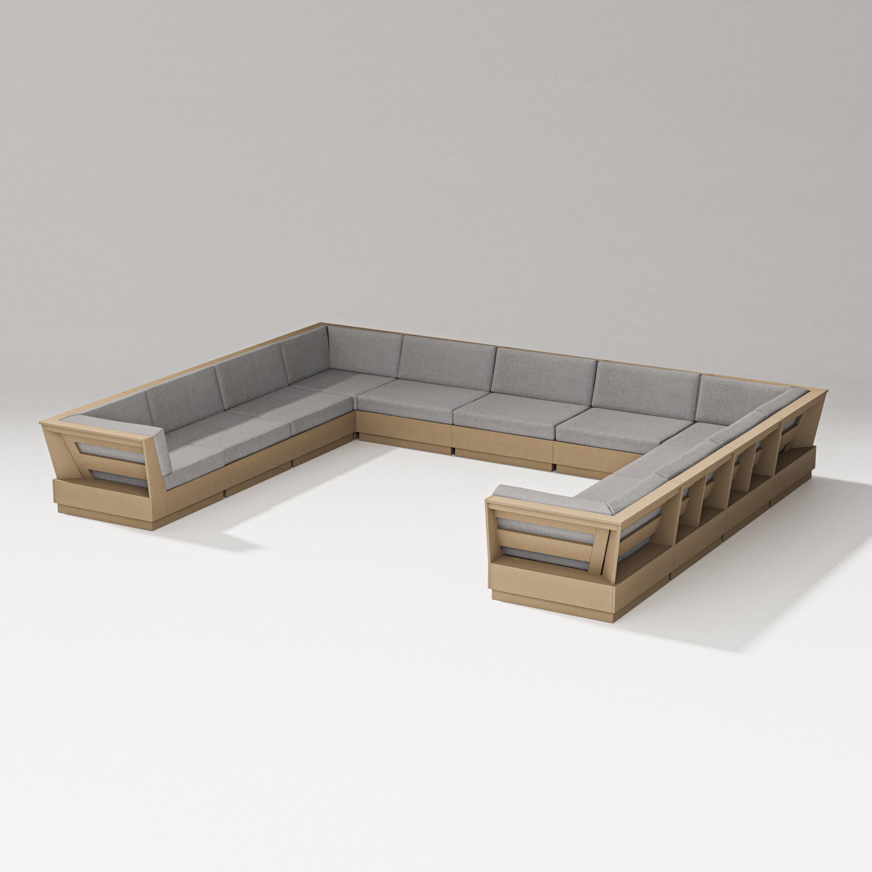 Elevate Large U-Shaped Sectional in Vintage Sahara / Grey Mist