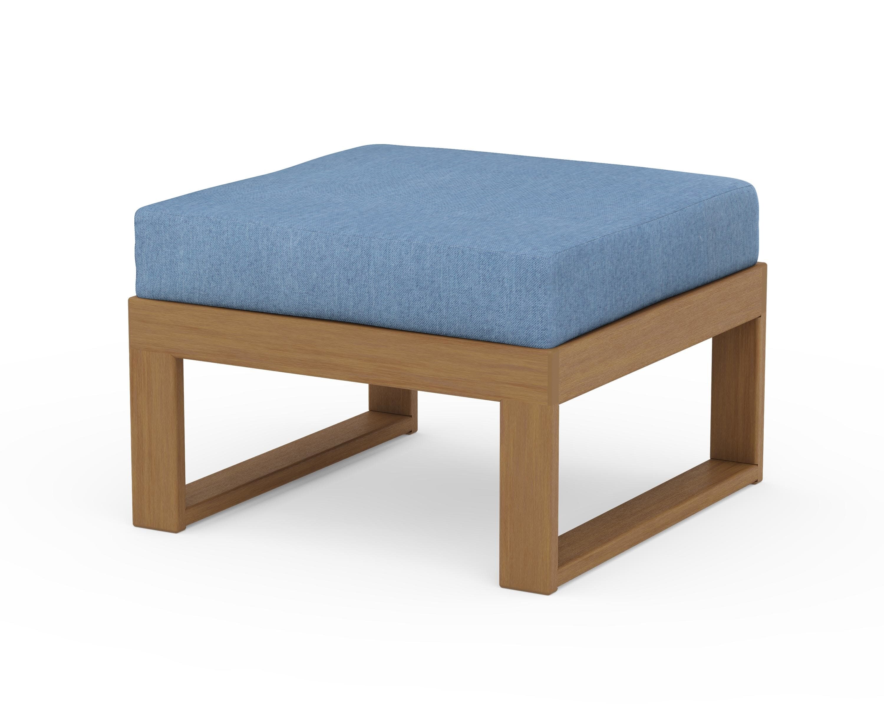 Modular Ottoman - Modern in Natural / Sky Blue