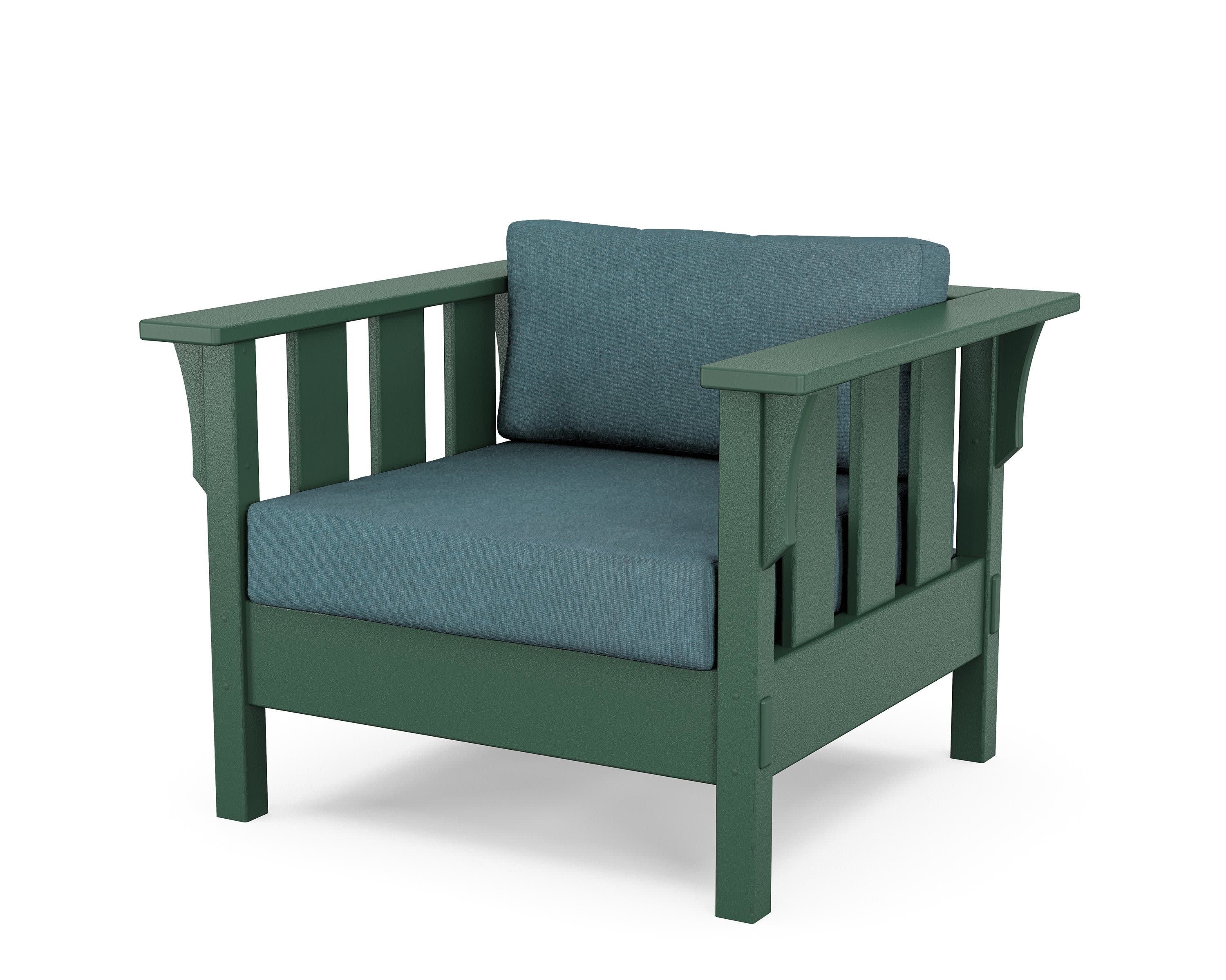 Acadia Deep Seating Chair in Green / Ocean Teal