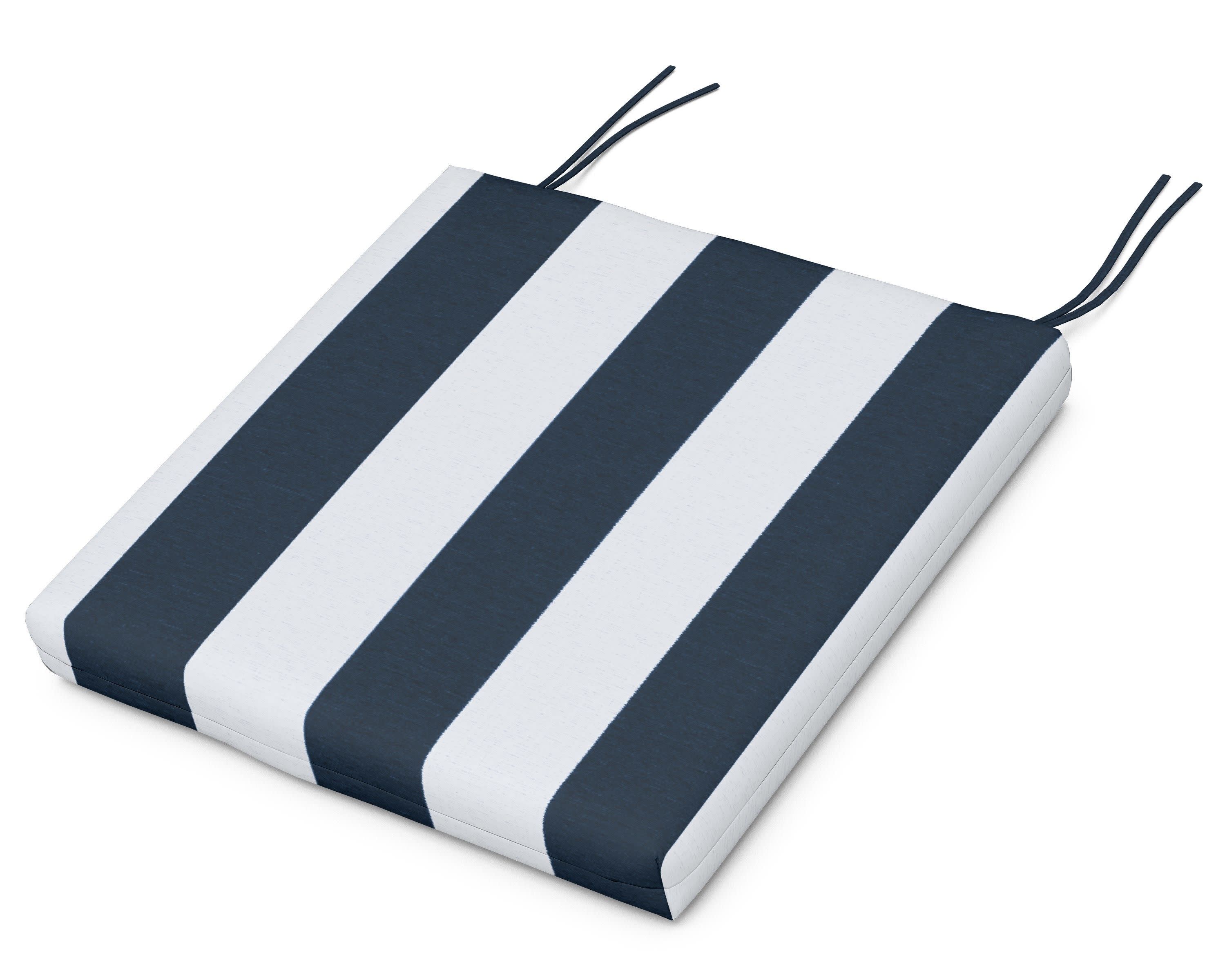 Standard Seat Cushion 16.5"D x 20.13"W x 2.5"H in Cabana Stripe Marine Indigo