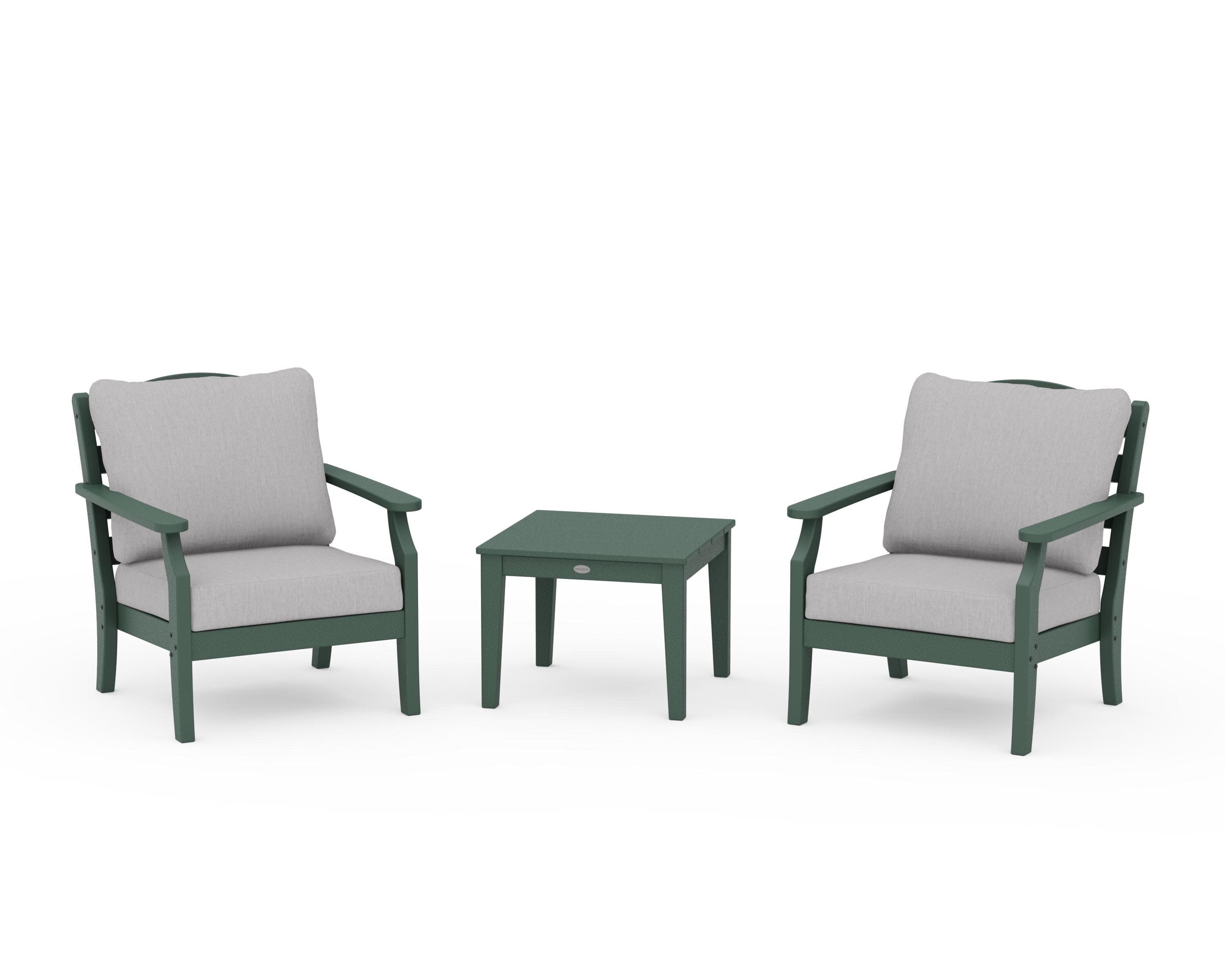 Savannah 3-Piece Deep Seating Set in Green / Granite