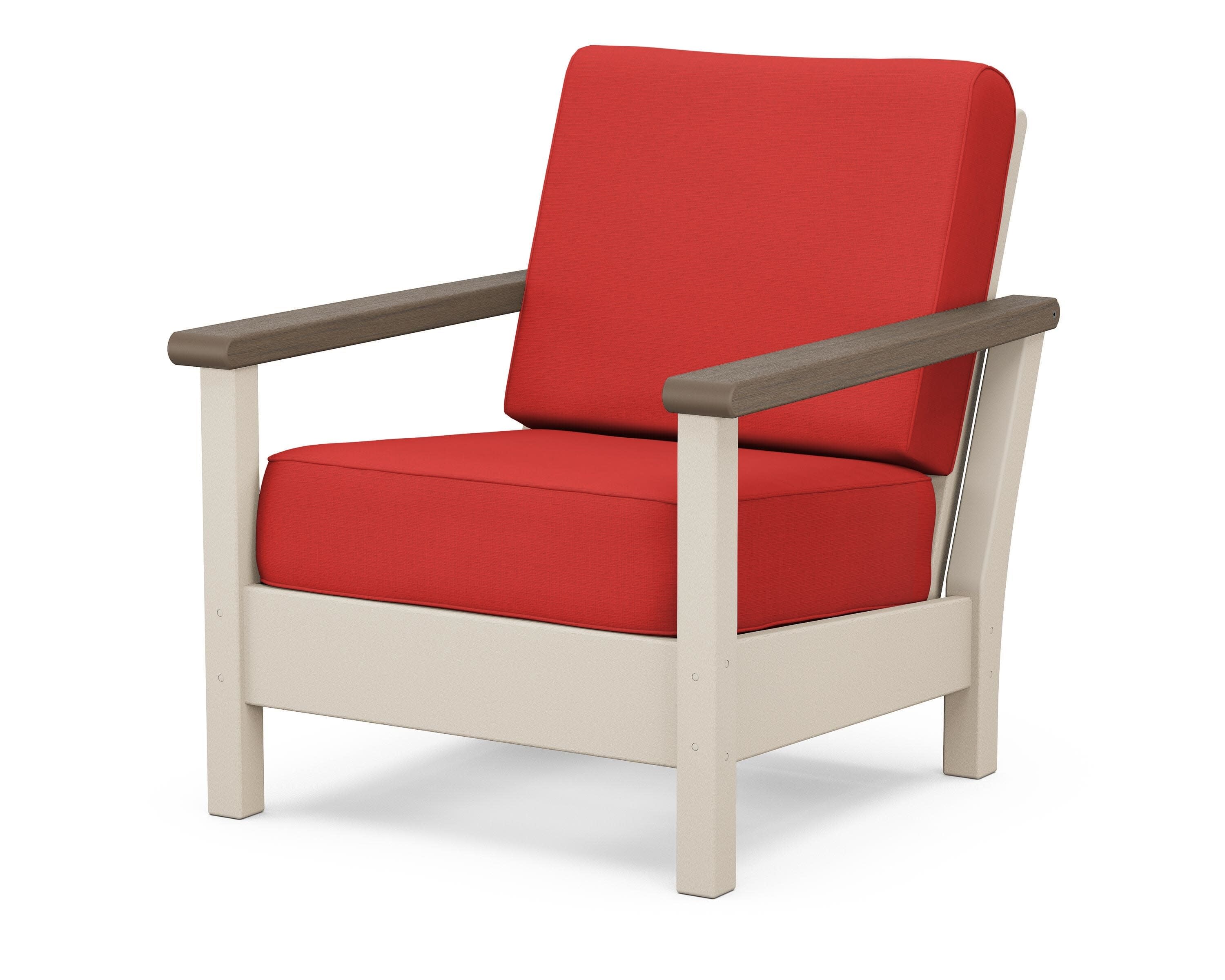 Harbour Deep Seating Chair in Sand / Kona / Crimson Linen