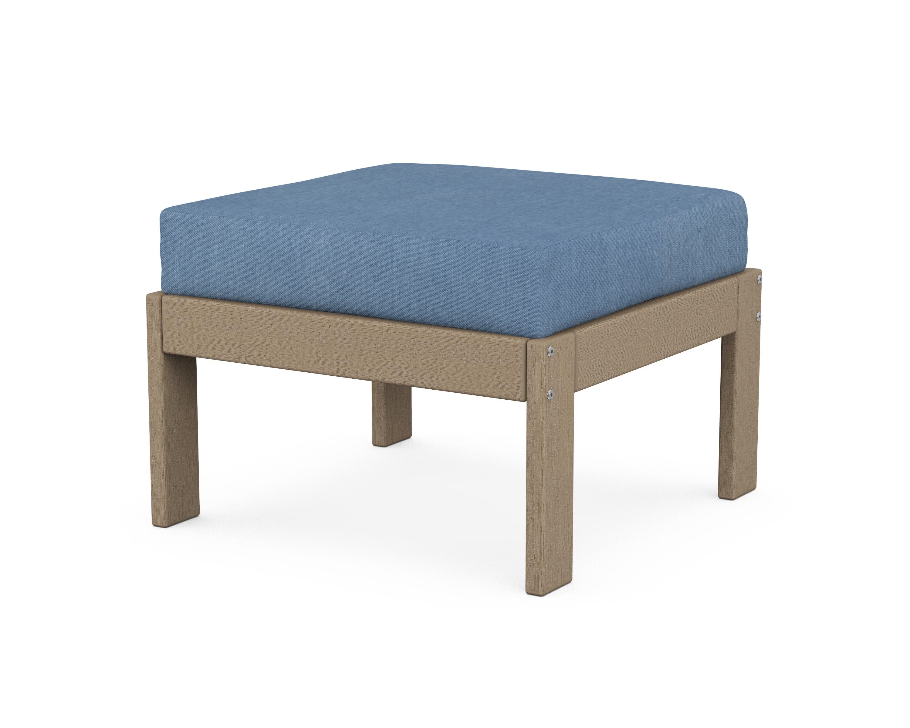 Vineyard Modular Ottoman in Vintage Sahara / Sky Blue