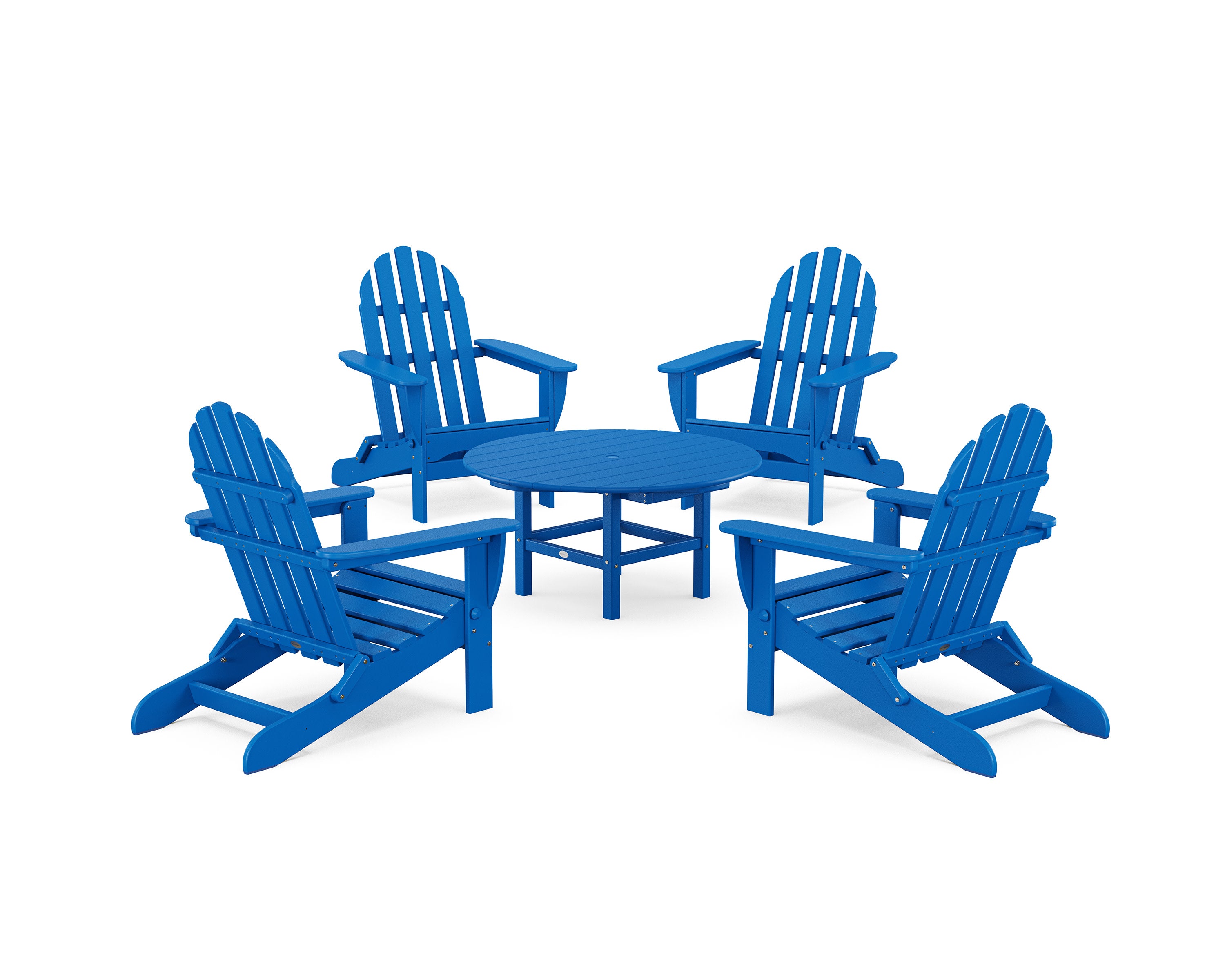 Classic Folding Adirondack 5-Piece Conversation Group in Pacific Blue