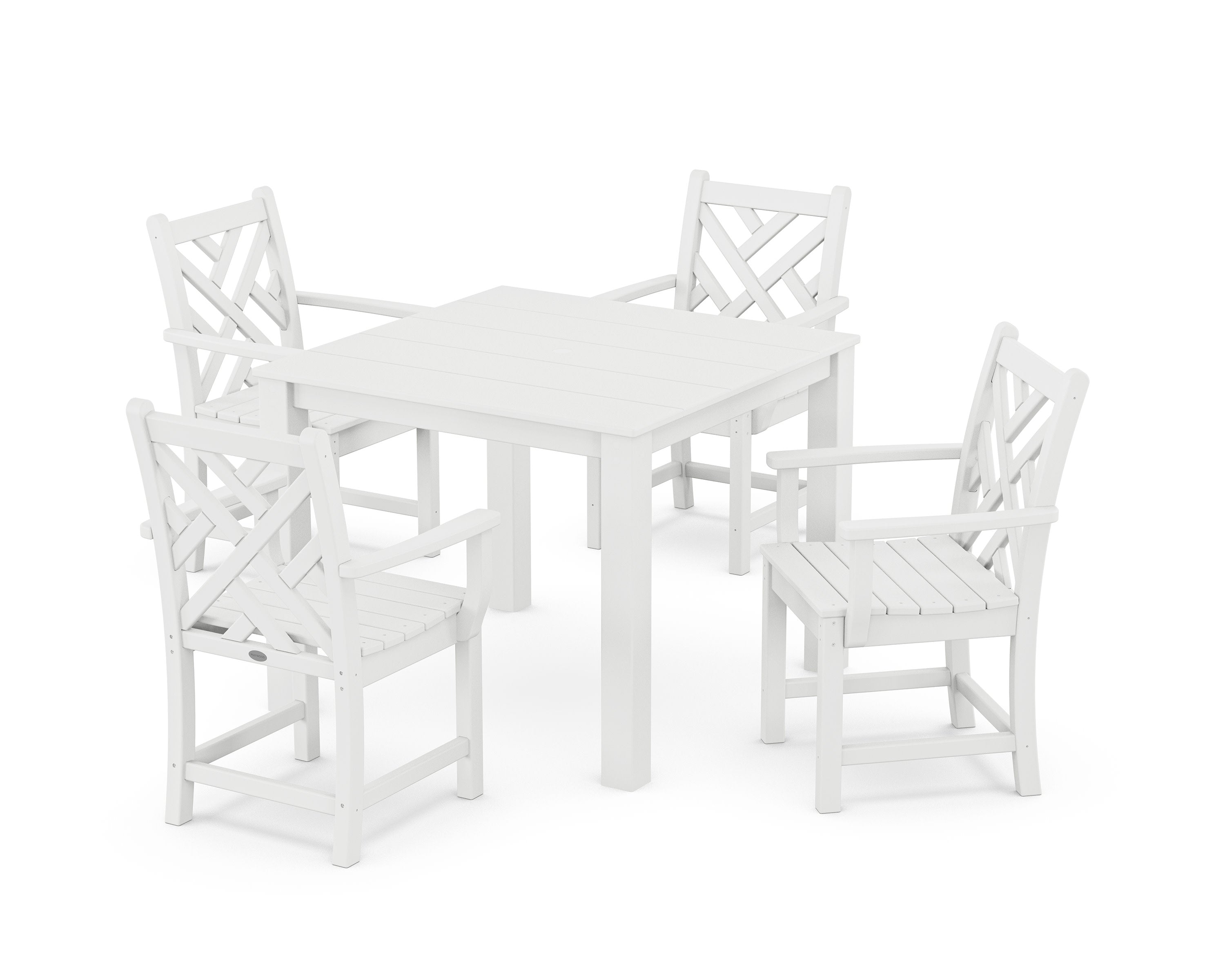 Chippendale 5-Piece Parsons Dining Set in White