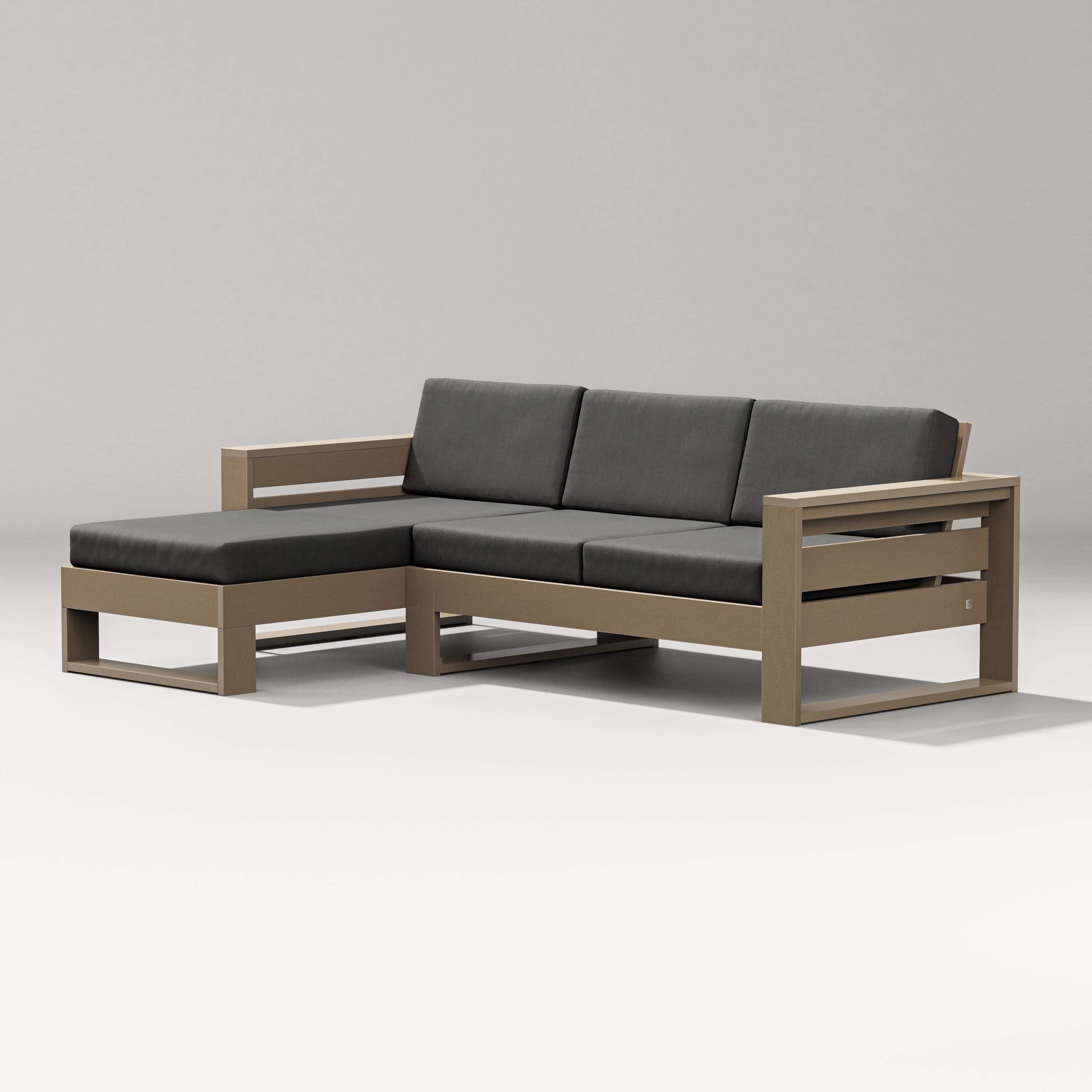 Latitude Left Chaise Sectional in Vintage Sahara / Spectrum Carbon