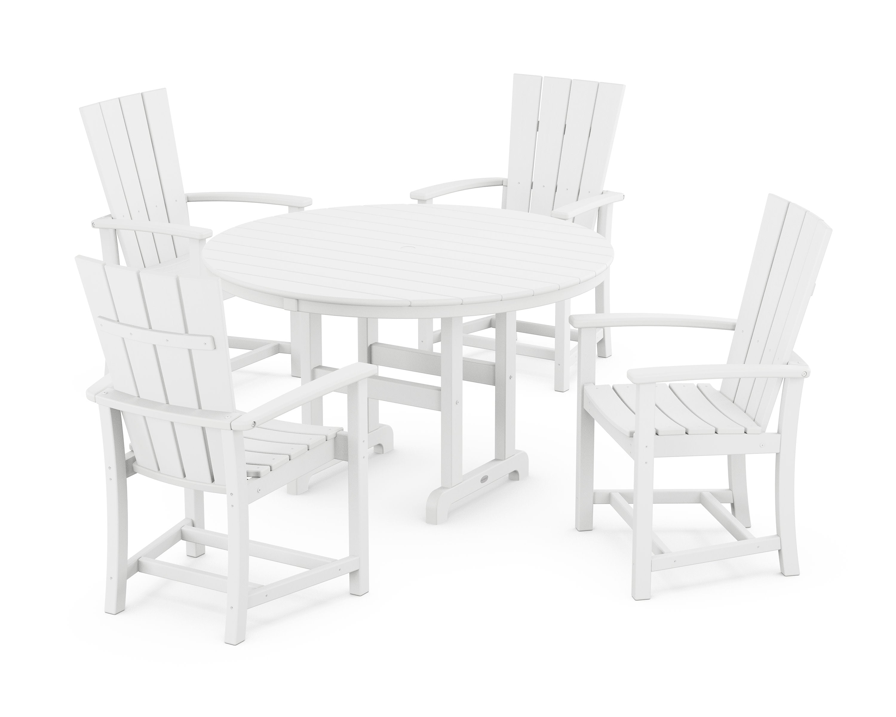 Quattro 5-Piece Round Farmhouse Dining Set in White