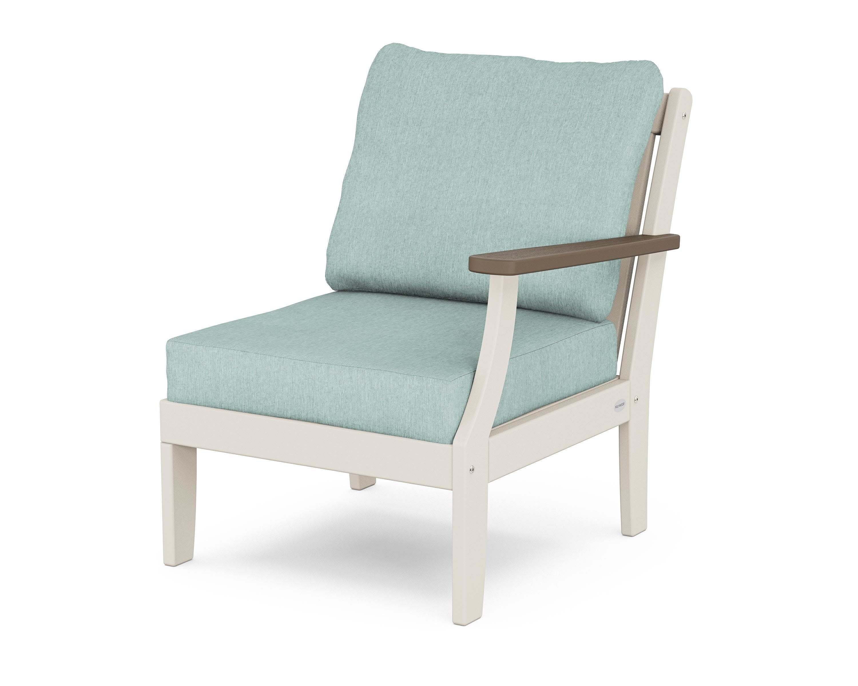 Braxton Modular Right Arm Chair in Sand / Kona / Glacier Spa