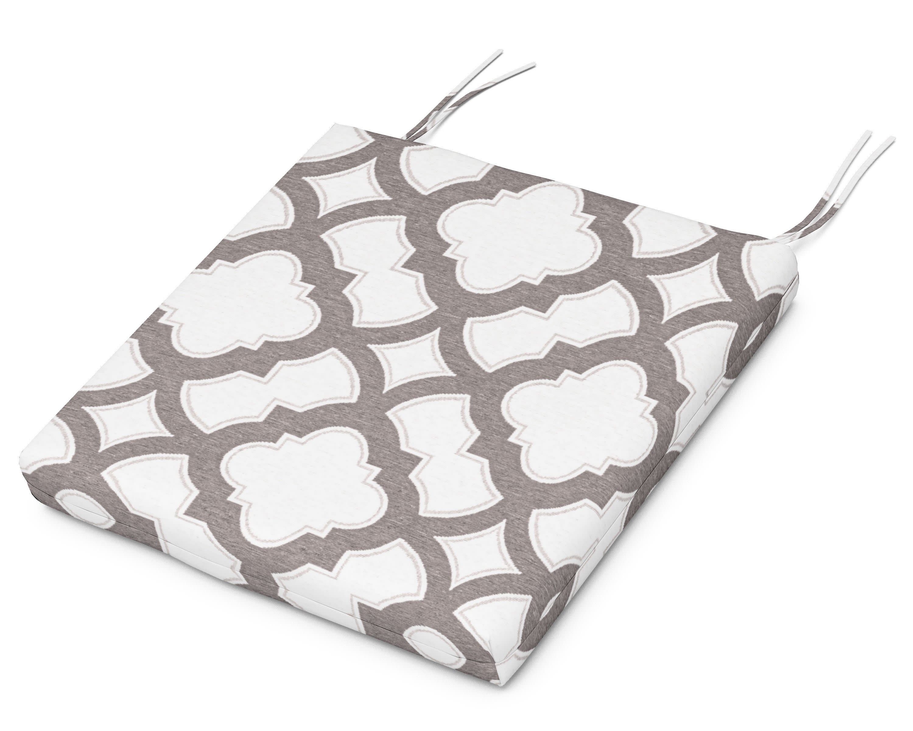 Standard Seat Cushion 16.5"D x 20.13"W x 2.5"H in Trellis Grey Mist
