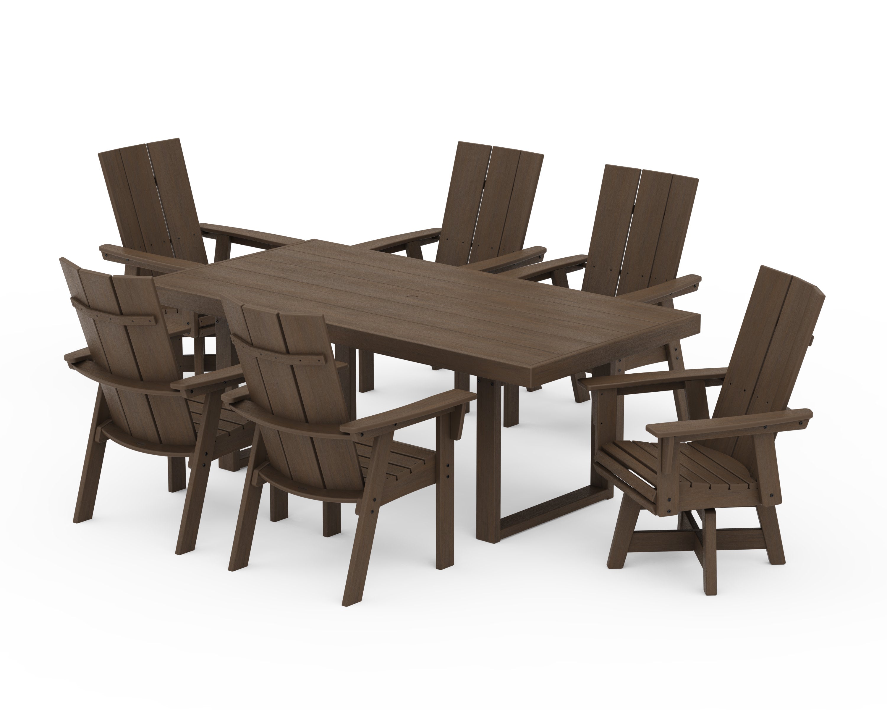 Modern Adirondack 7-Piece Dining Set in Kona