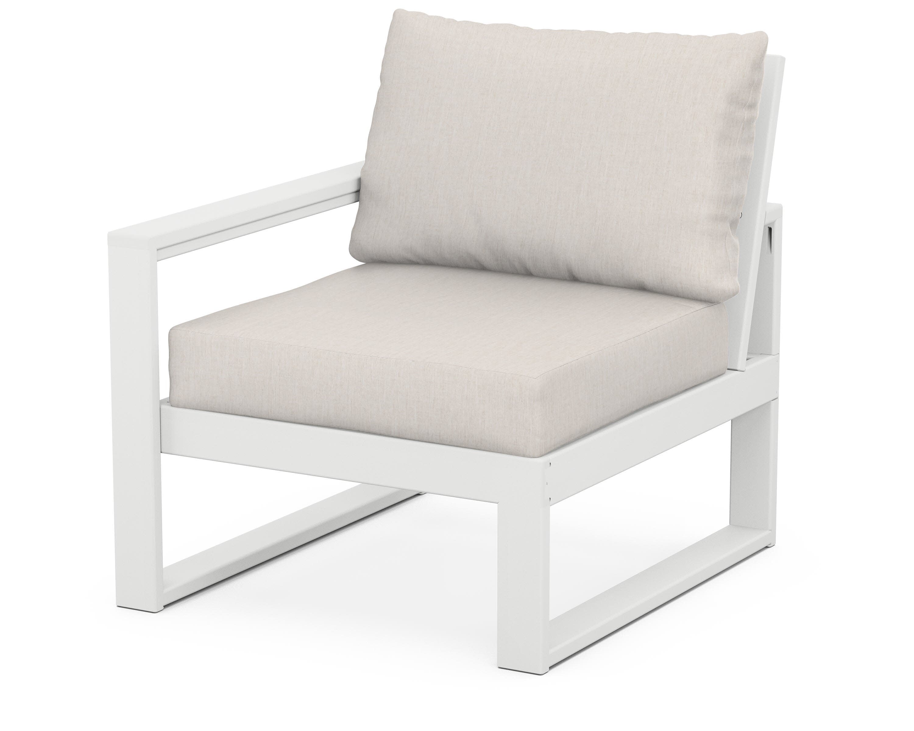EDGE Modular Left Arm Chair in White / Cast Ash