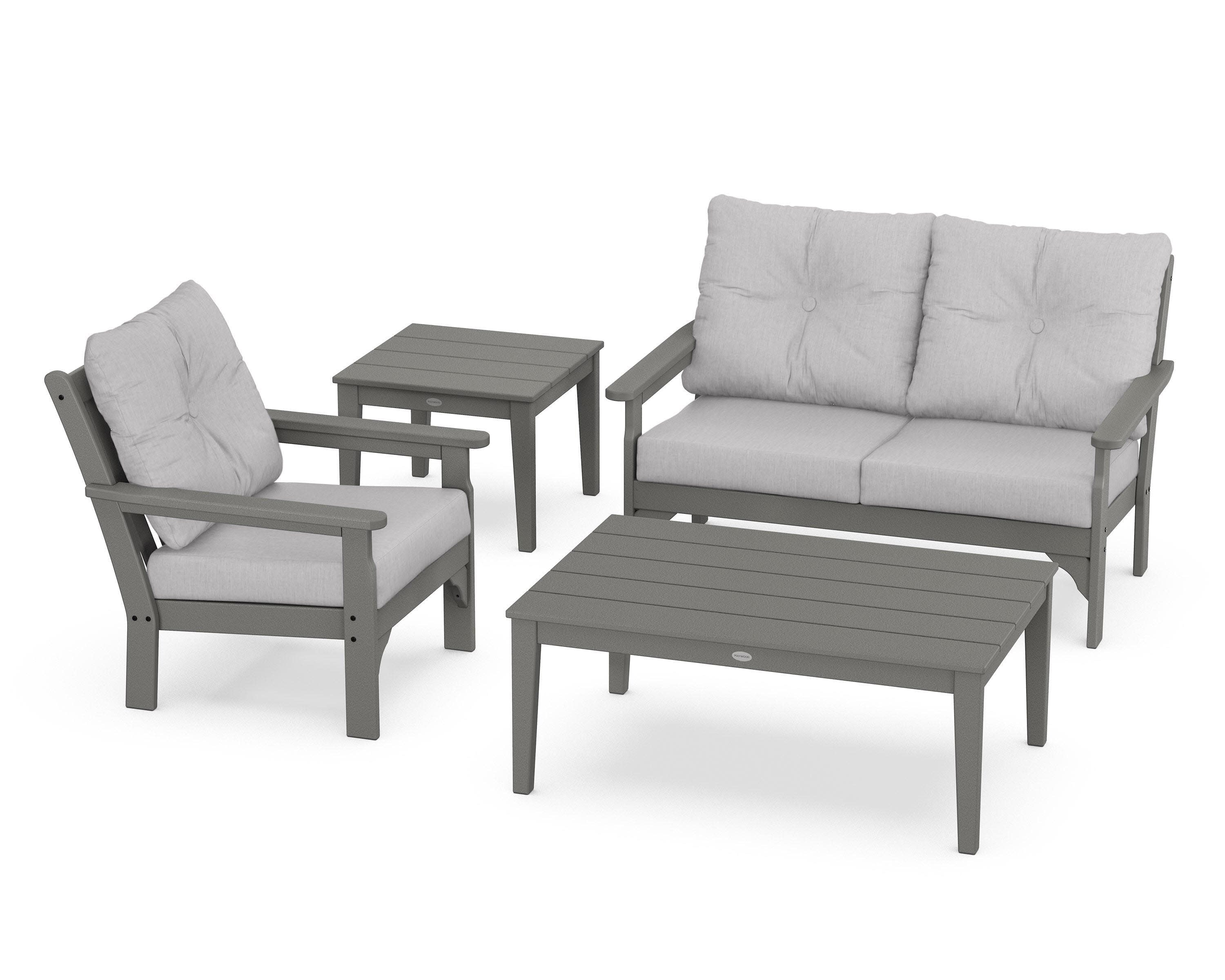 Vineyard 4-Piece Deep Seating Set in Slate Grey / Granite