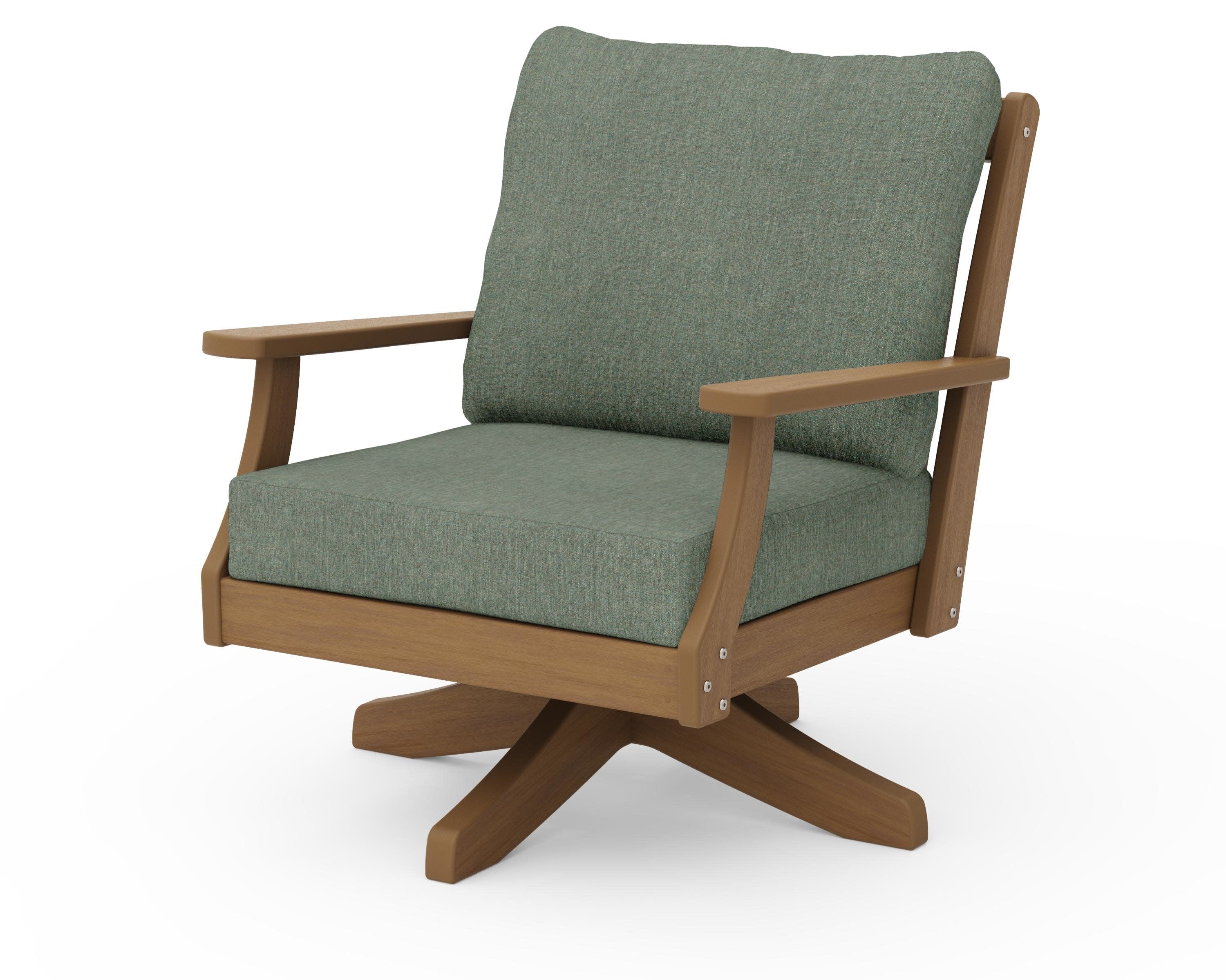 Braxton Deep Seating Swivel Chair in Natural / Cast Sage