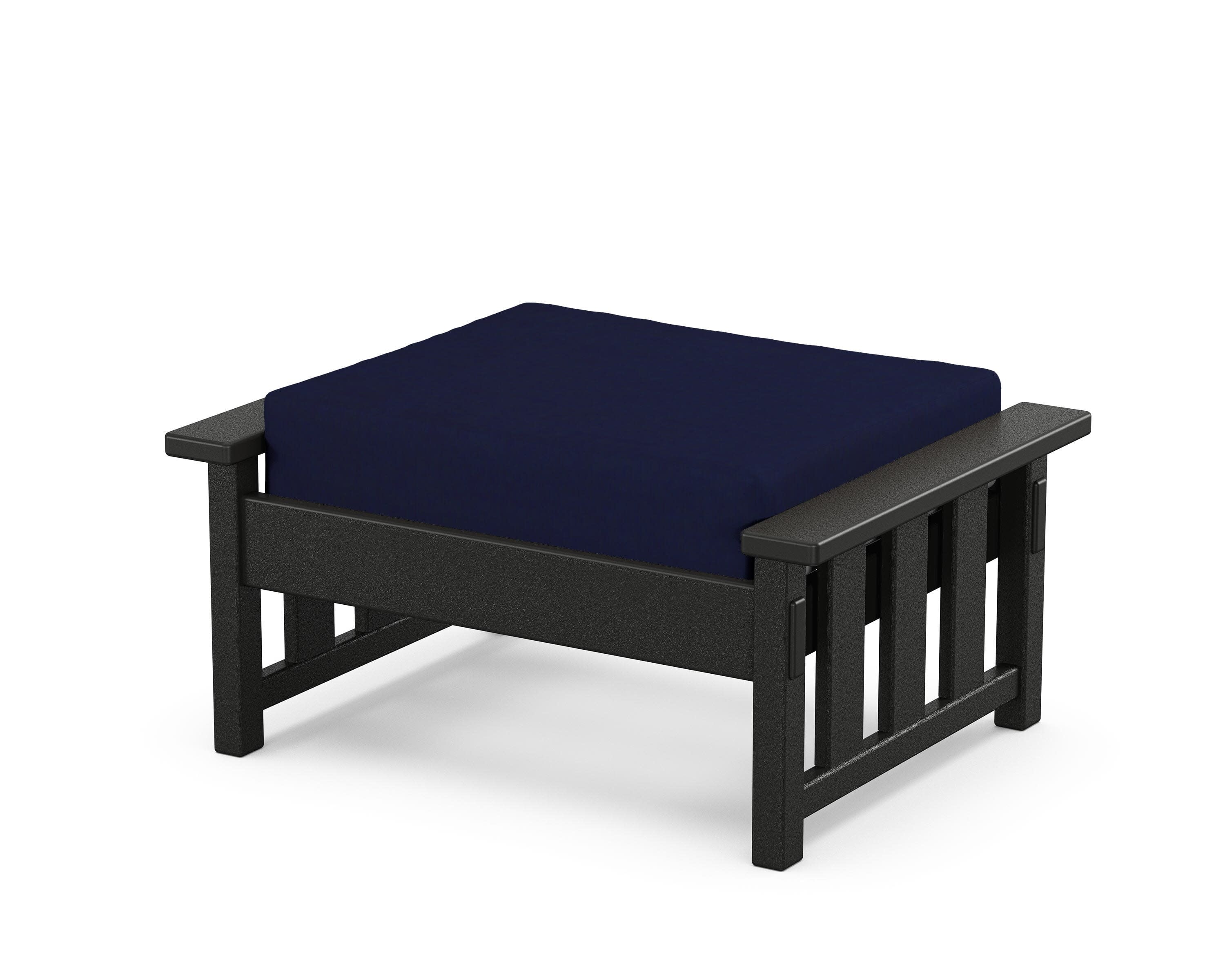Acadia Deep Seating Ottoman in Black / Navy