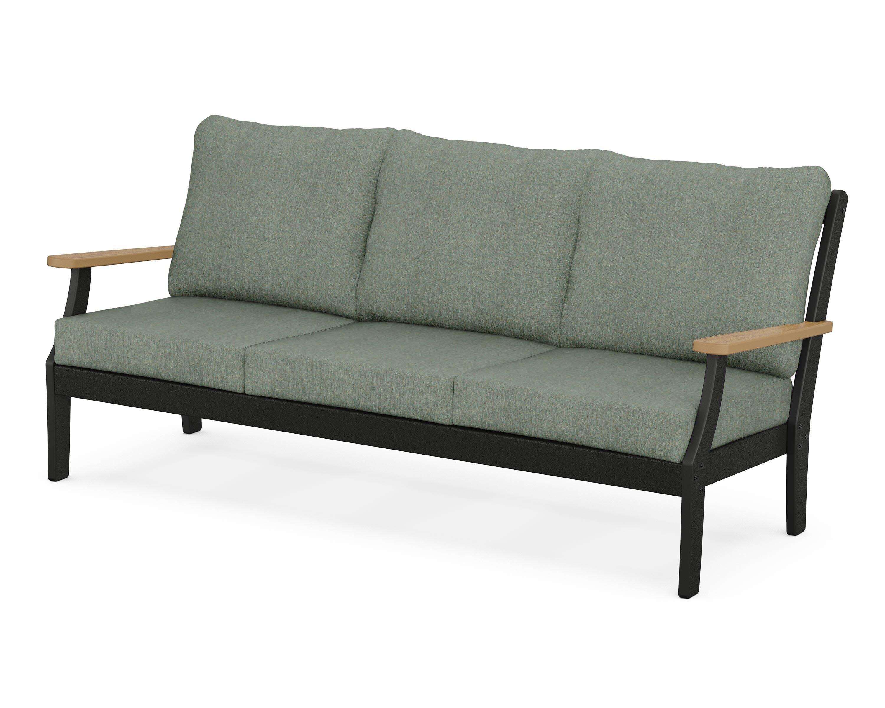 Braxton Deep Seating Sofa in Black / Natural / Cast Sage