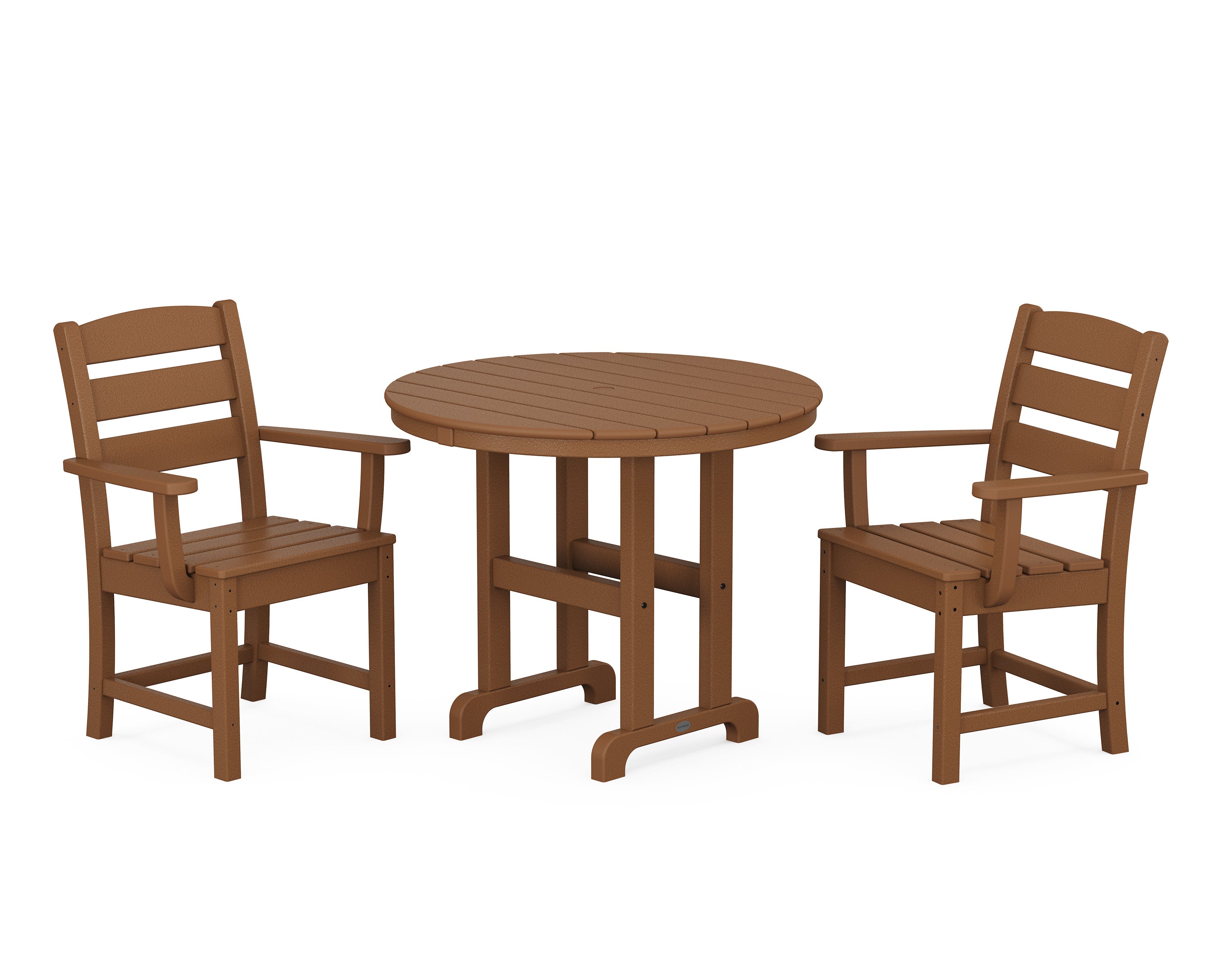 Lakeside 3-Piece Round Dining Set in Teak