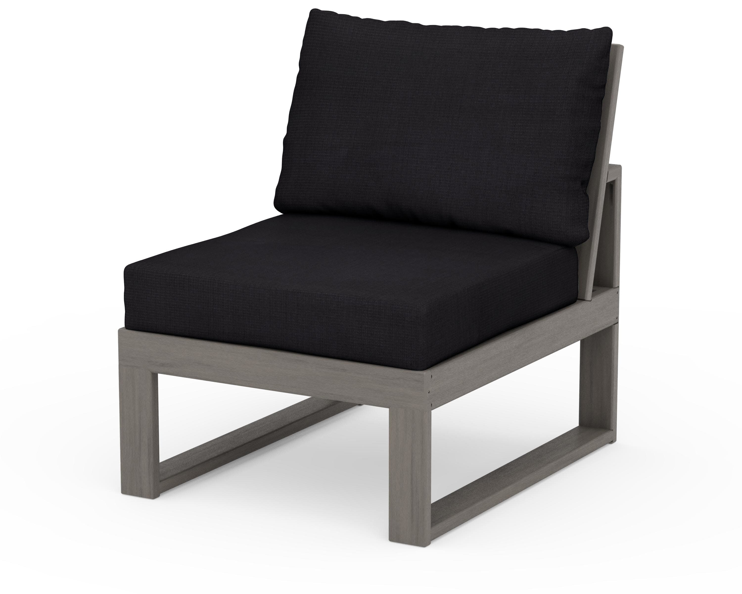 Modular Armless Chair in Driftwood / Midnight Linen