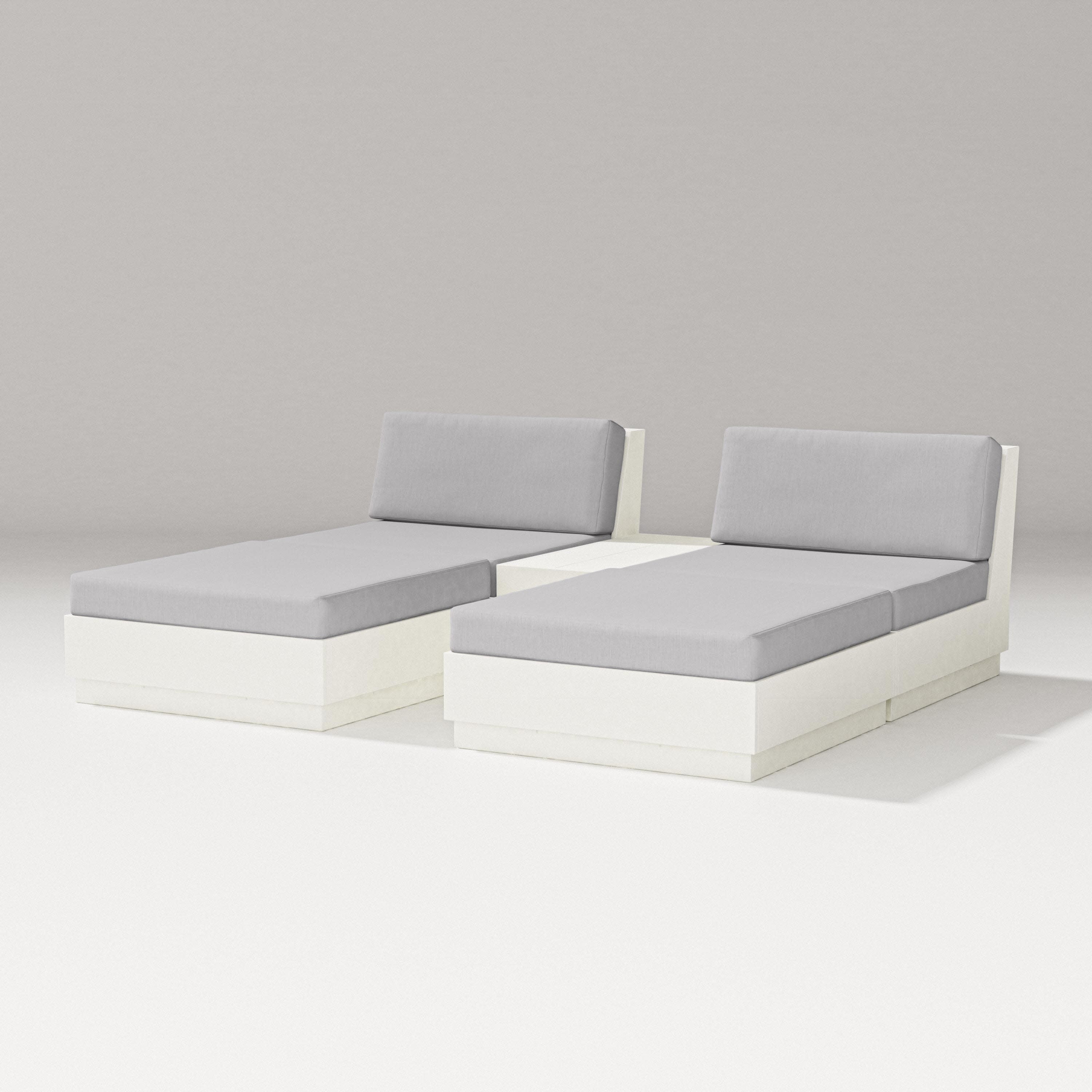Elevate Double Chaise Set in Vintage White / Granite