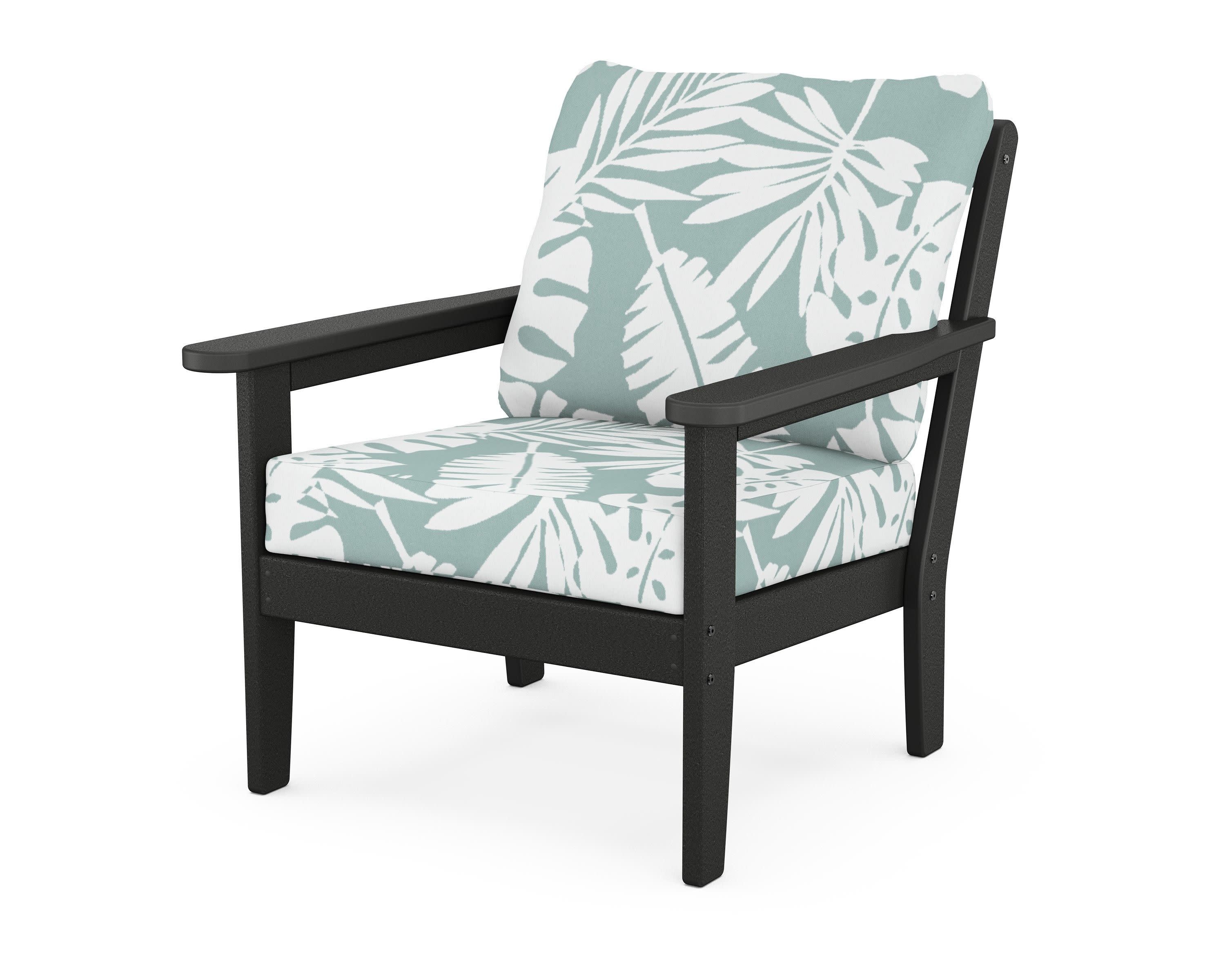 Cottage Deep Seating Chair in Black / Leaf Glacier Spa