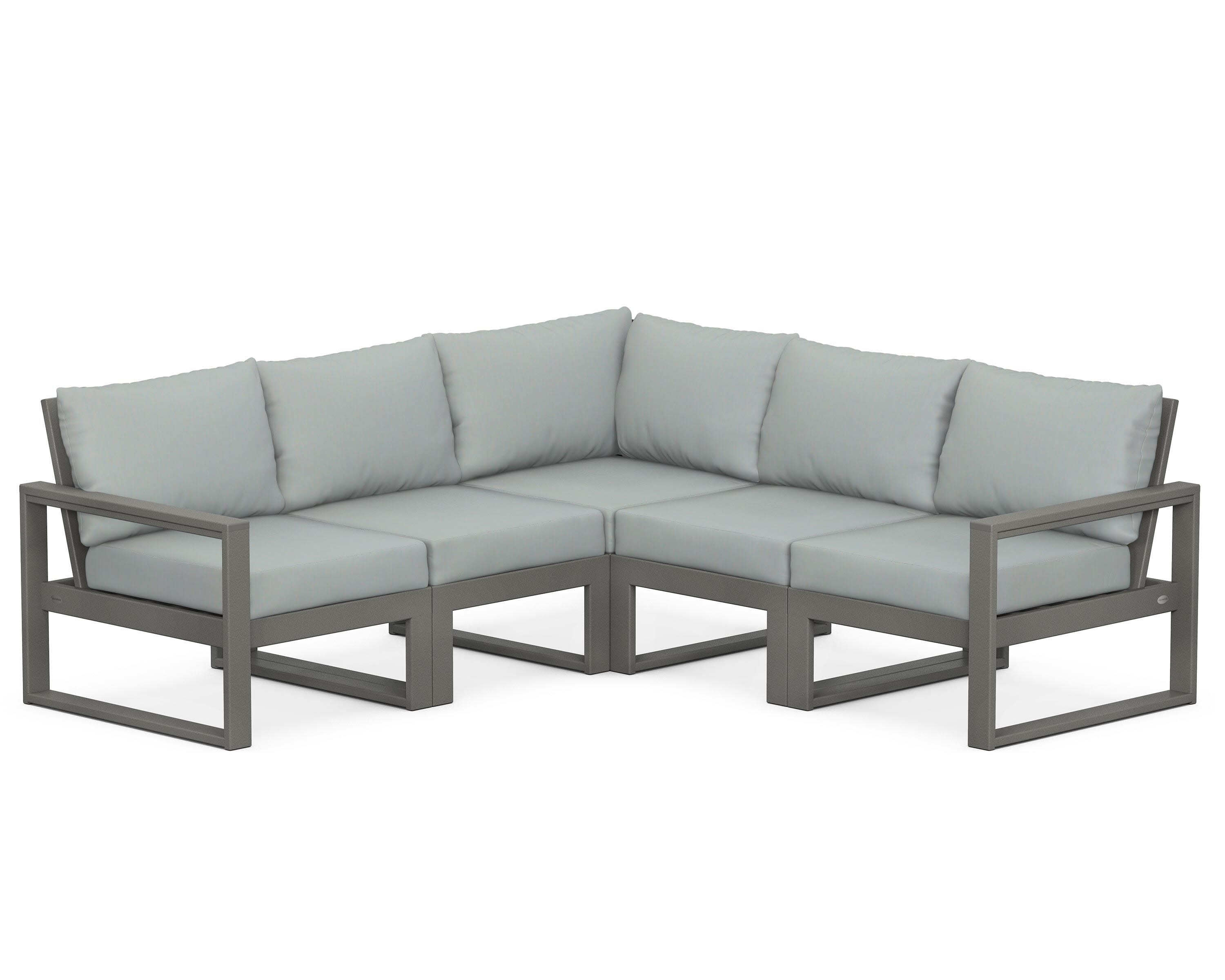 EDGE 5-Piece Modular Deep Seating Set in Slate Grey / Spa