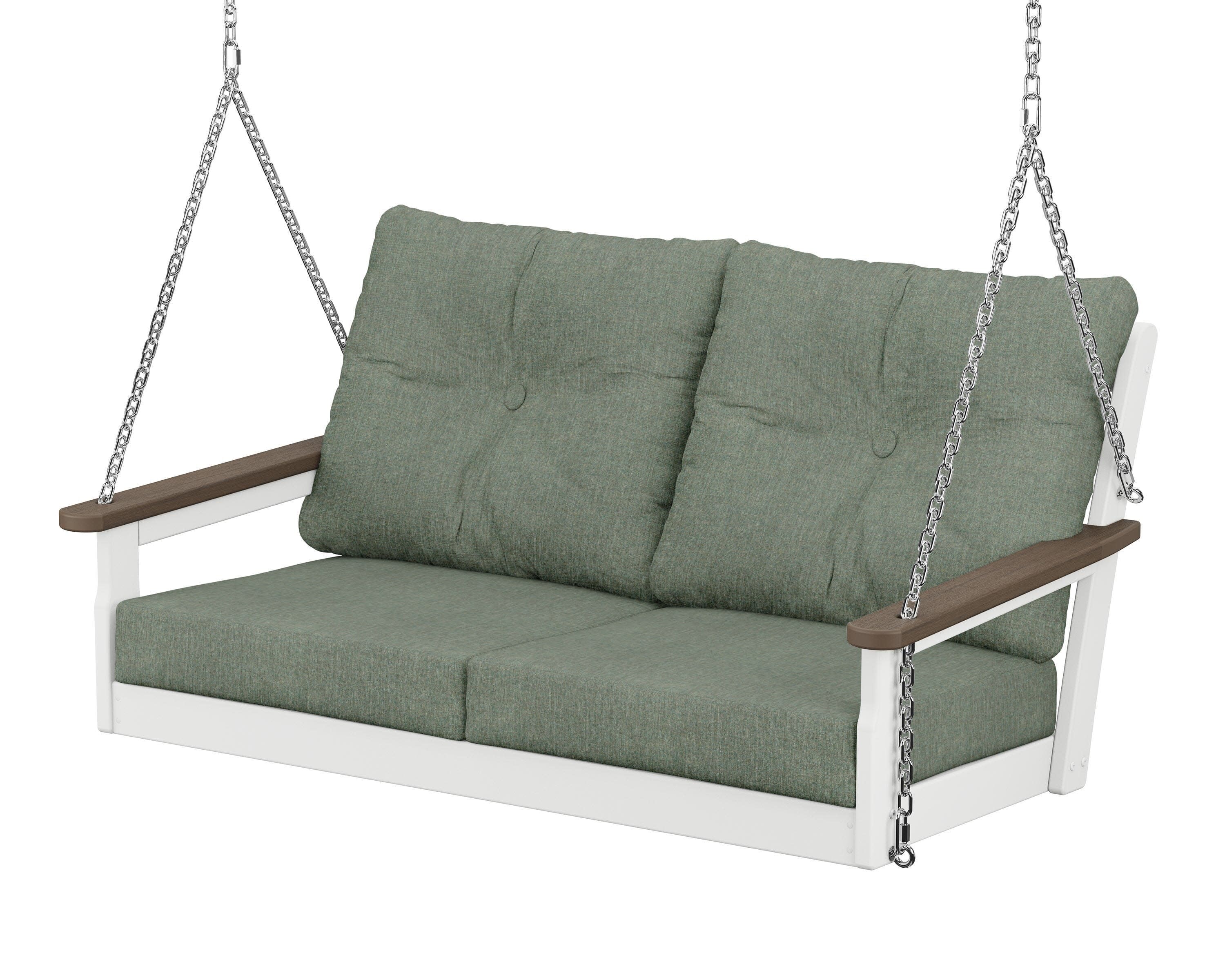 Vineyard Deep Seating Swing in White / Kona / Cast Sage