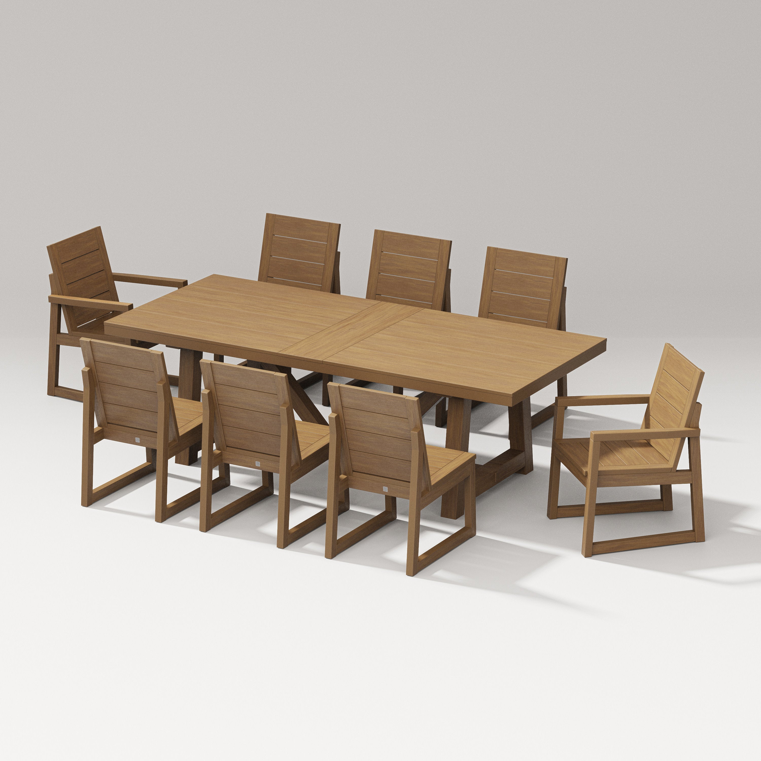 Elevate 9-Piece A-Frame Table Dining Set in Natural