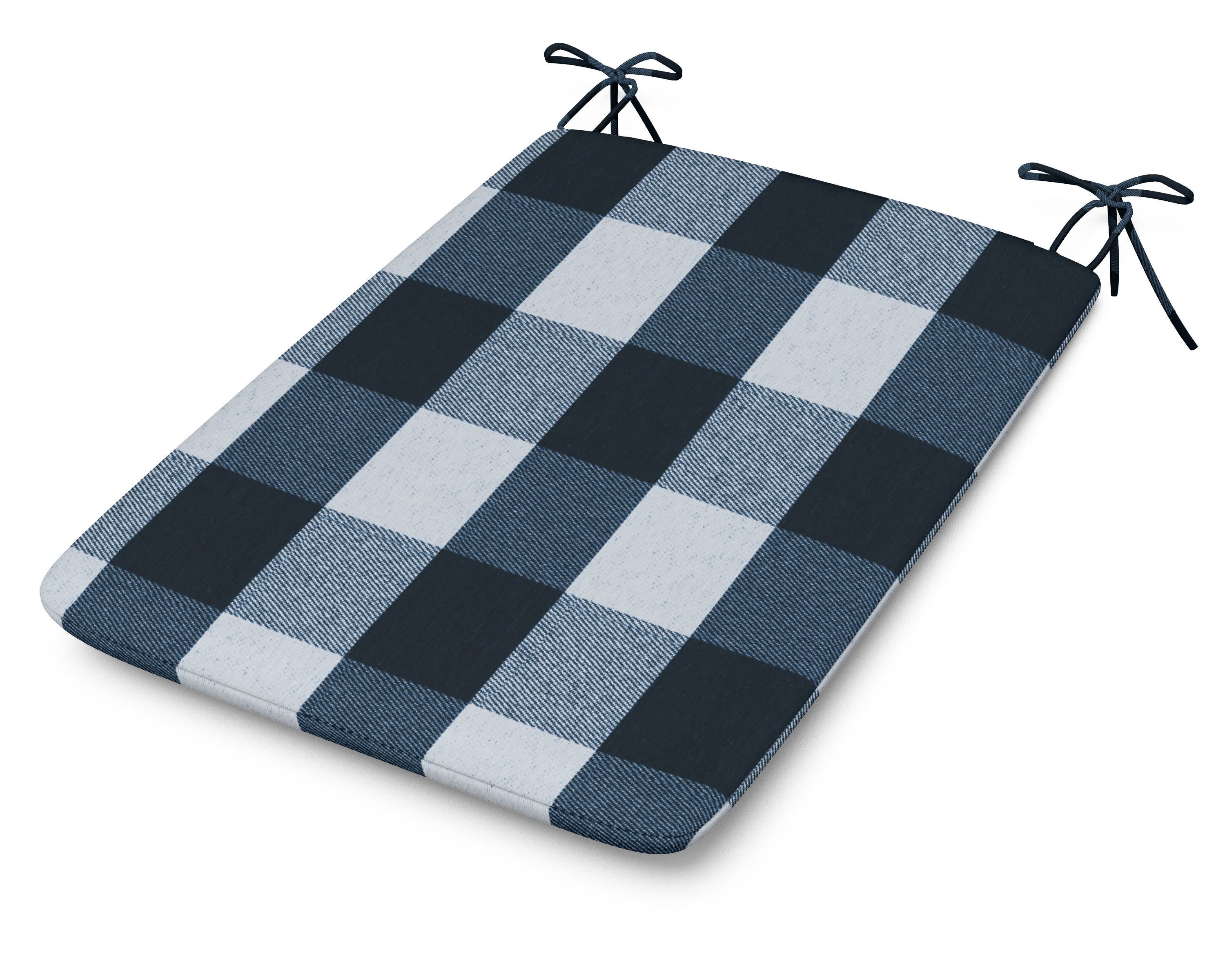 1100 Plaza Seat Pad in Buffalo Plaid Marine Indigo