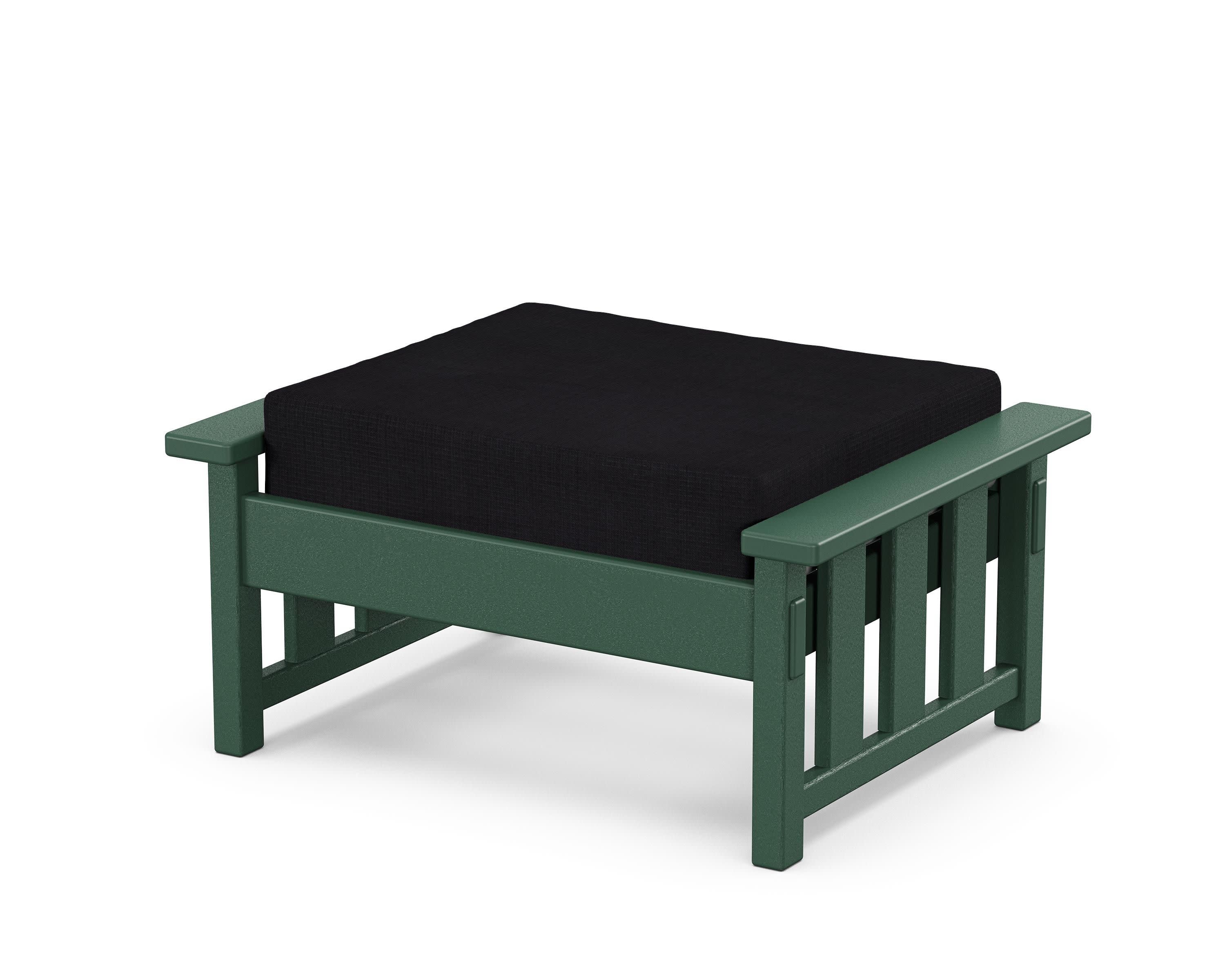 Acadia Deep Seating Ottoman in Green / Midnight Linen