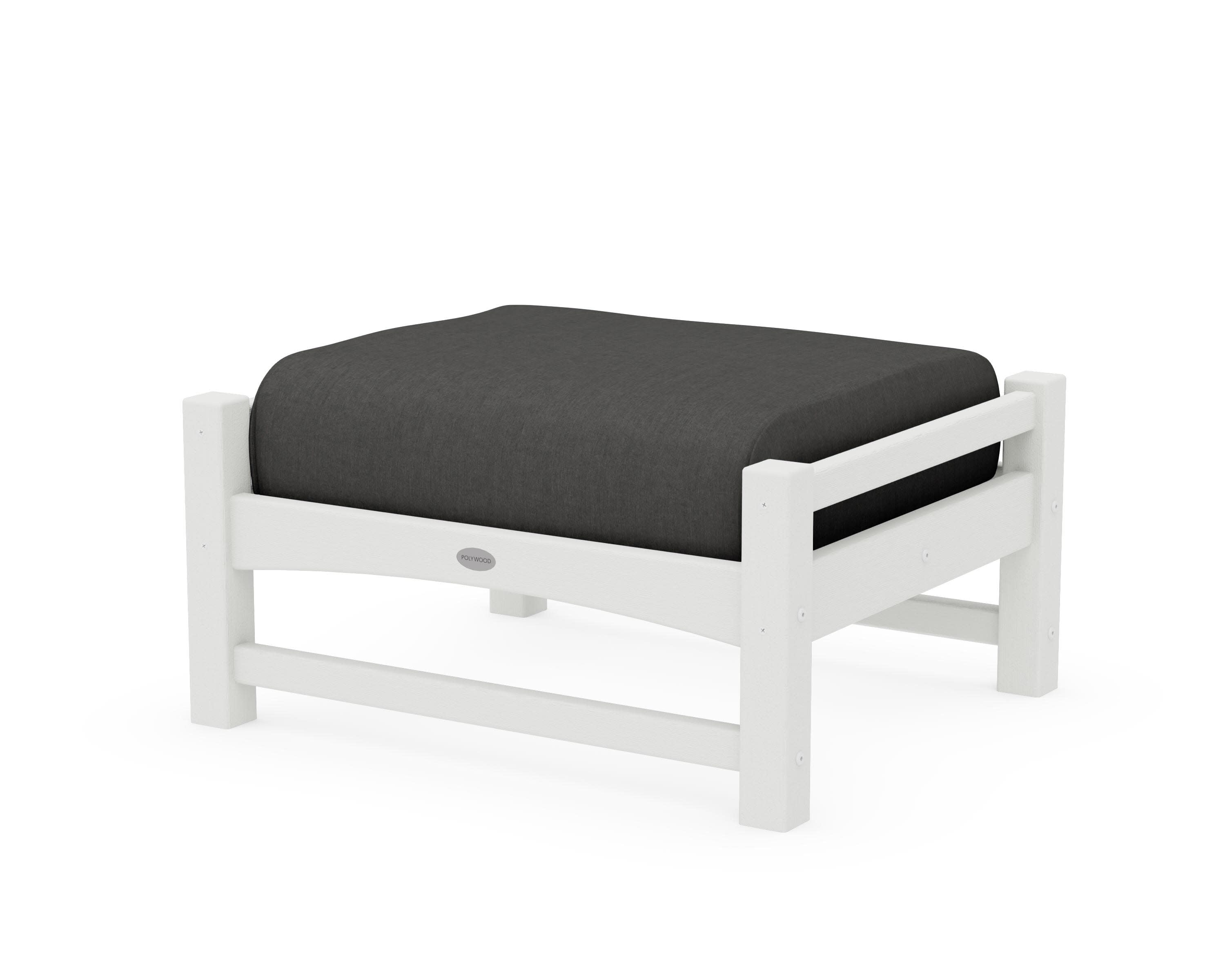 Club Ottoman in Vintage White / Spectrum Carbon
