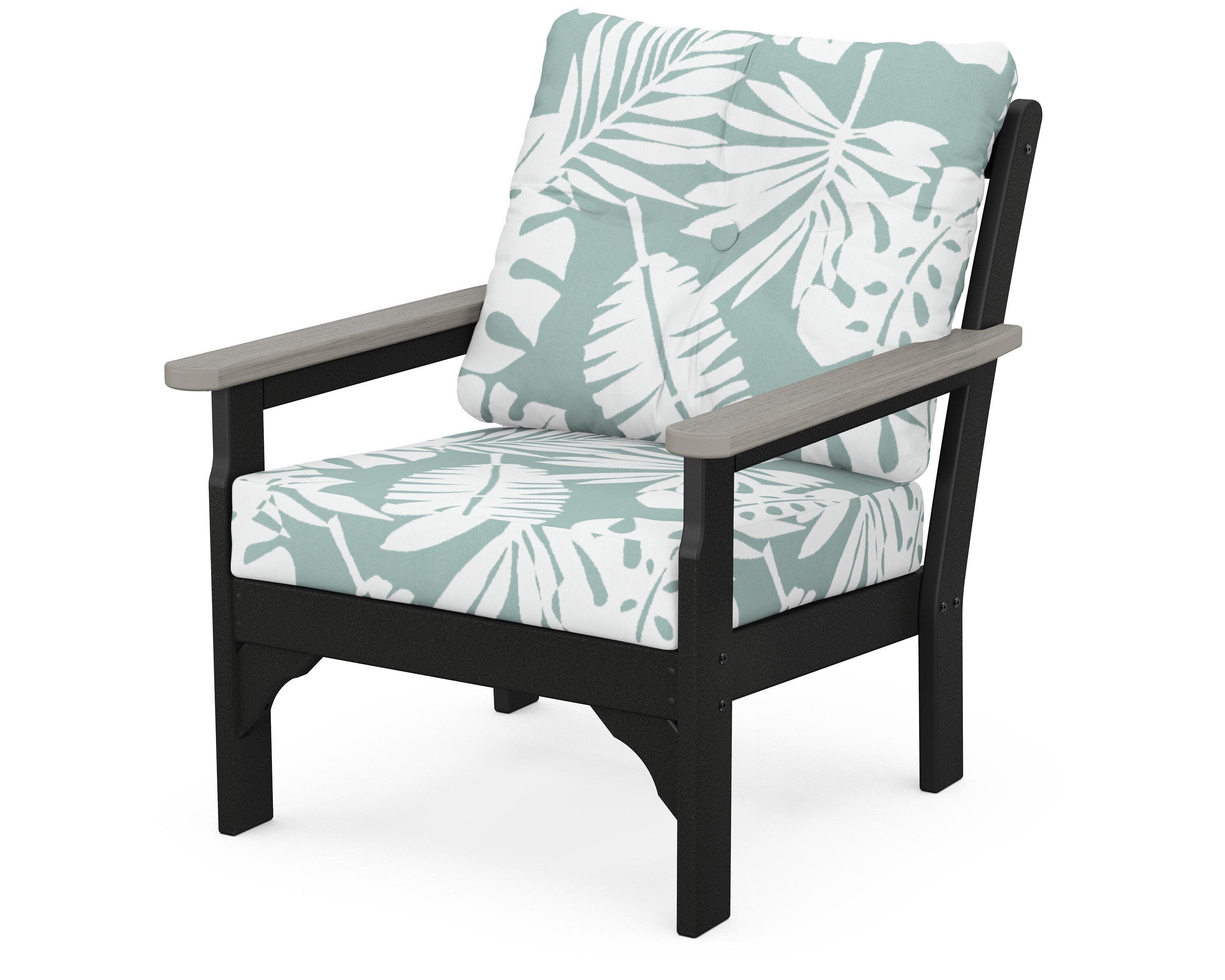 Vineyard Deep Seating Chair in Black / Driftwood / Leaf Glacier Spa