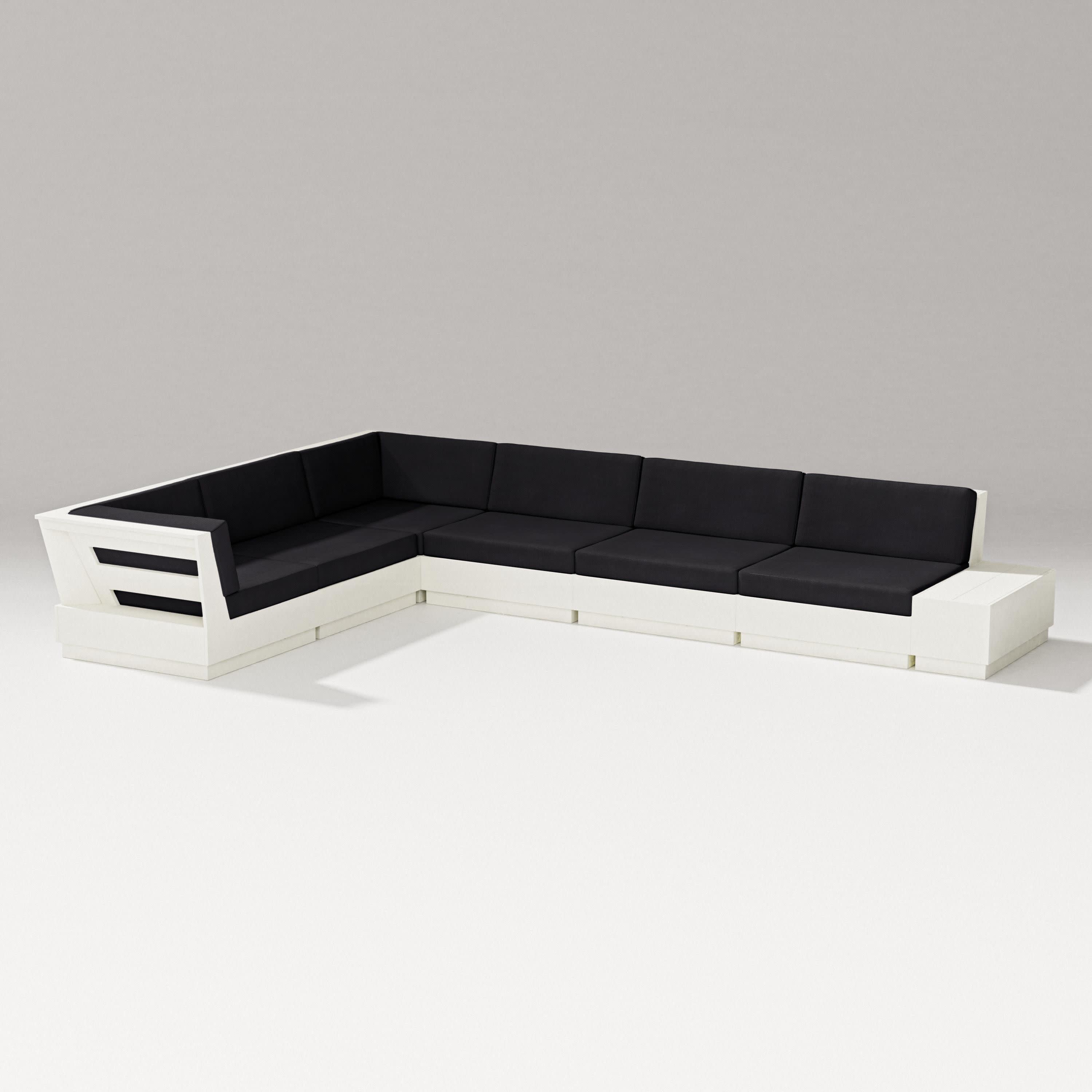 Elevate 7-Piece Corner Sectional in Vintage White / Midnight Linen