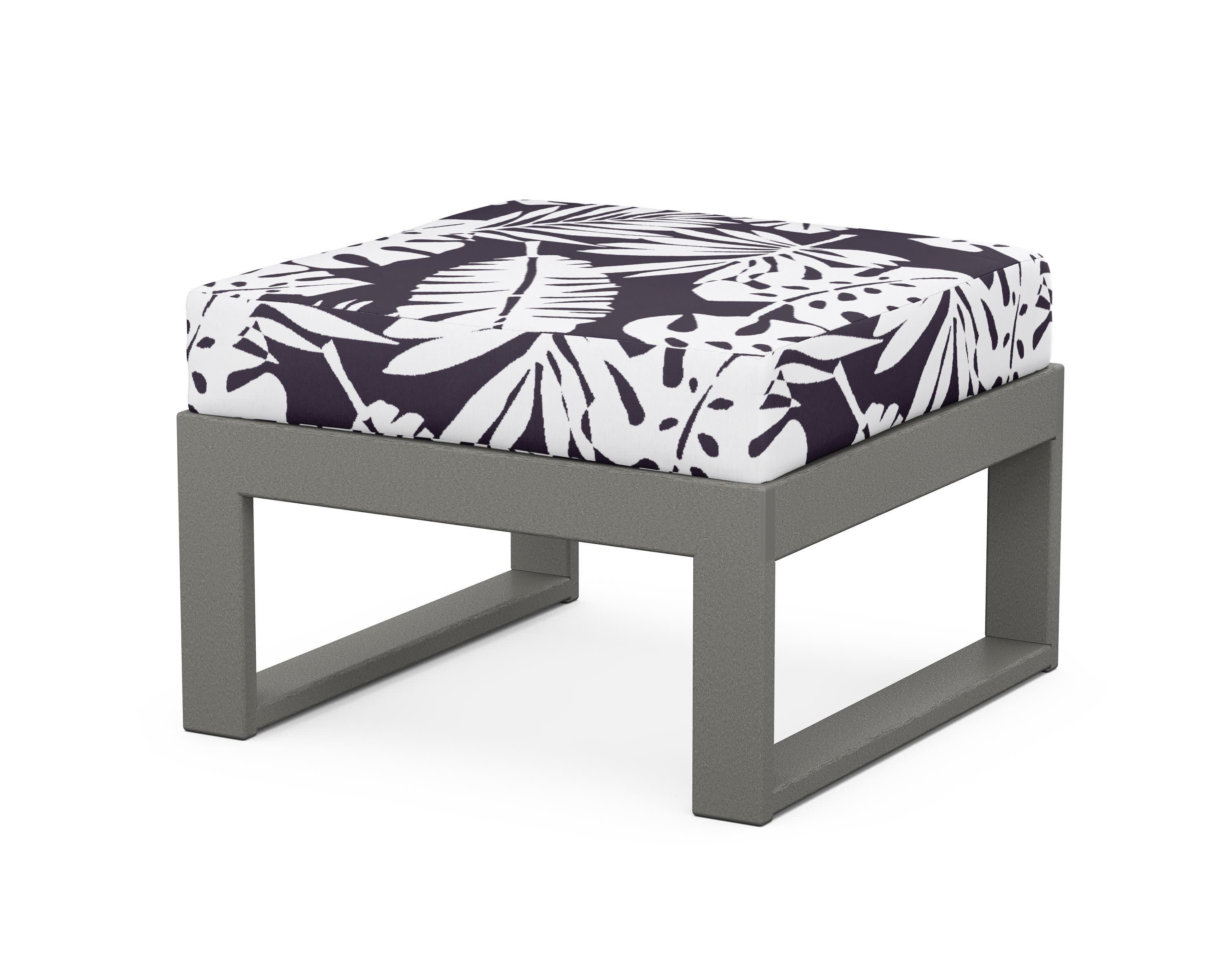 Modular Ottoman - Modern in Slate Grey / Leaf Navy