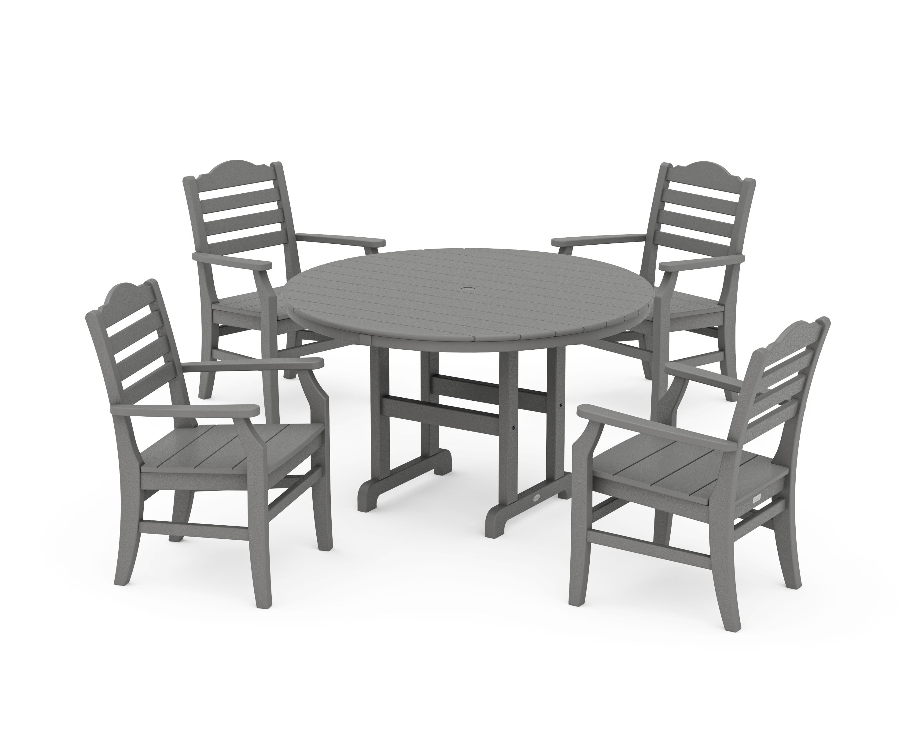 Savannah 5-Piece Round Farmhouse Dining Set in Slate Grey