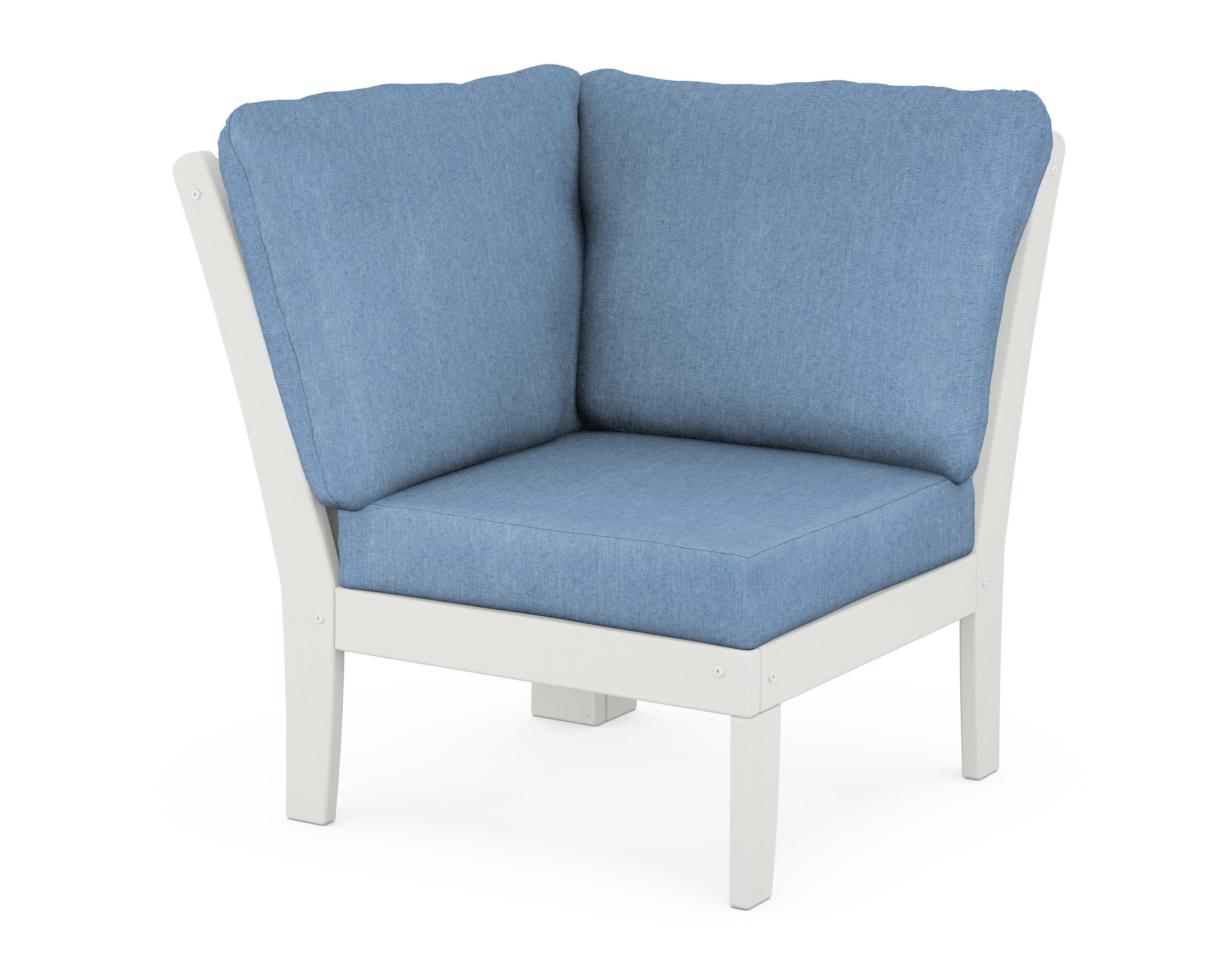 Braxton Modular Corner Chair in Vintage White / Sky Blue
