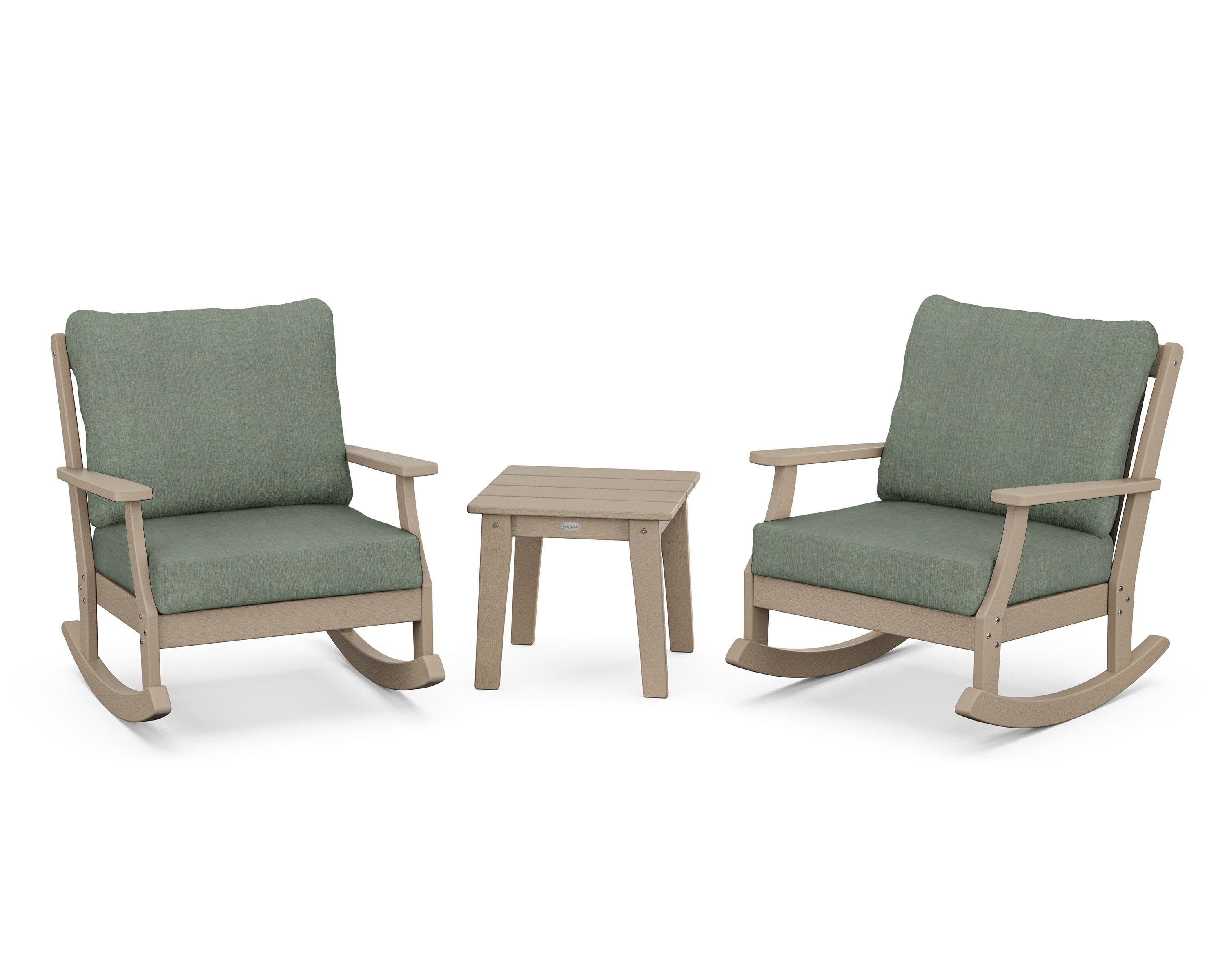 Braxton 3-Piece Deep Seating Rocker Set in Vintage Sahara / Cast Sage