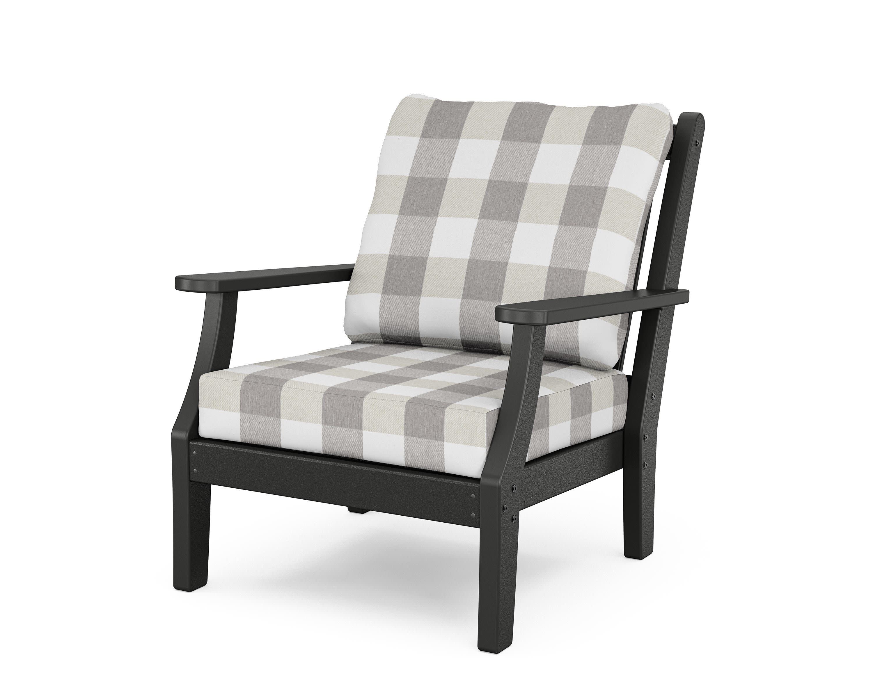 Wovendale Deep Seating Chair in Black / Buffalo Plaid Grey Mist